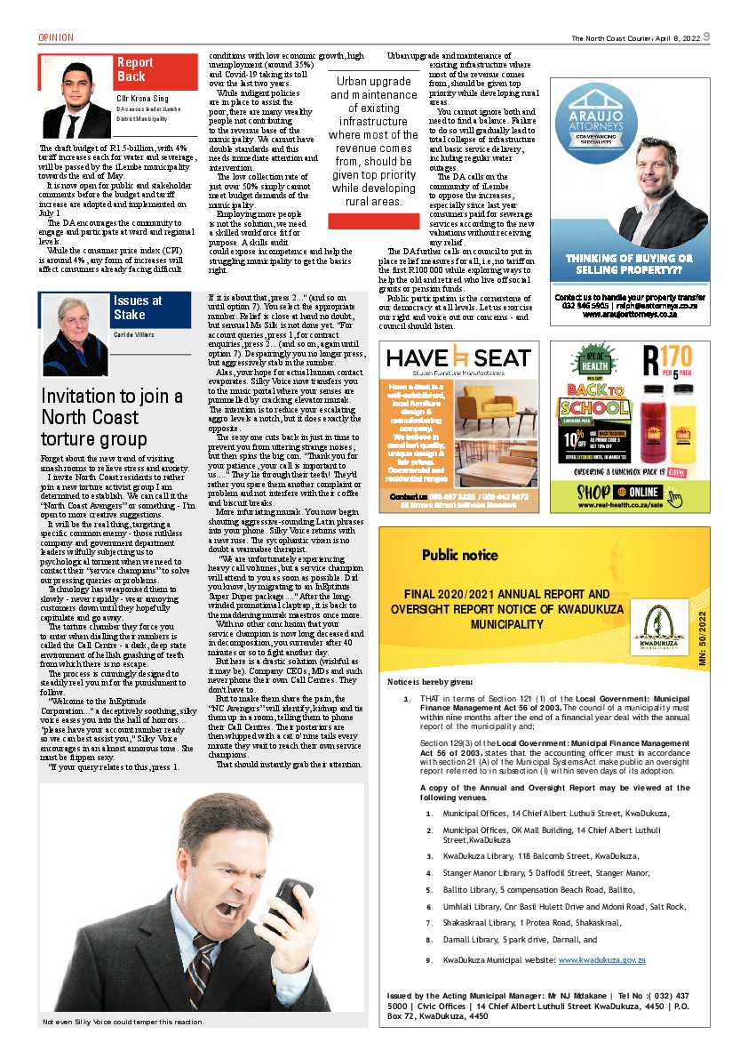 North Coast Courier 08 April 2022 page 9