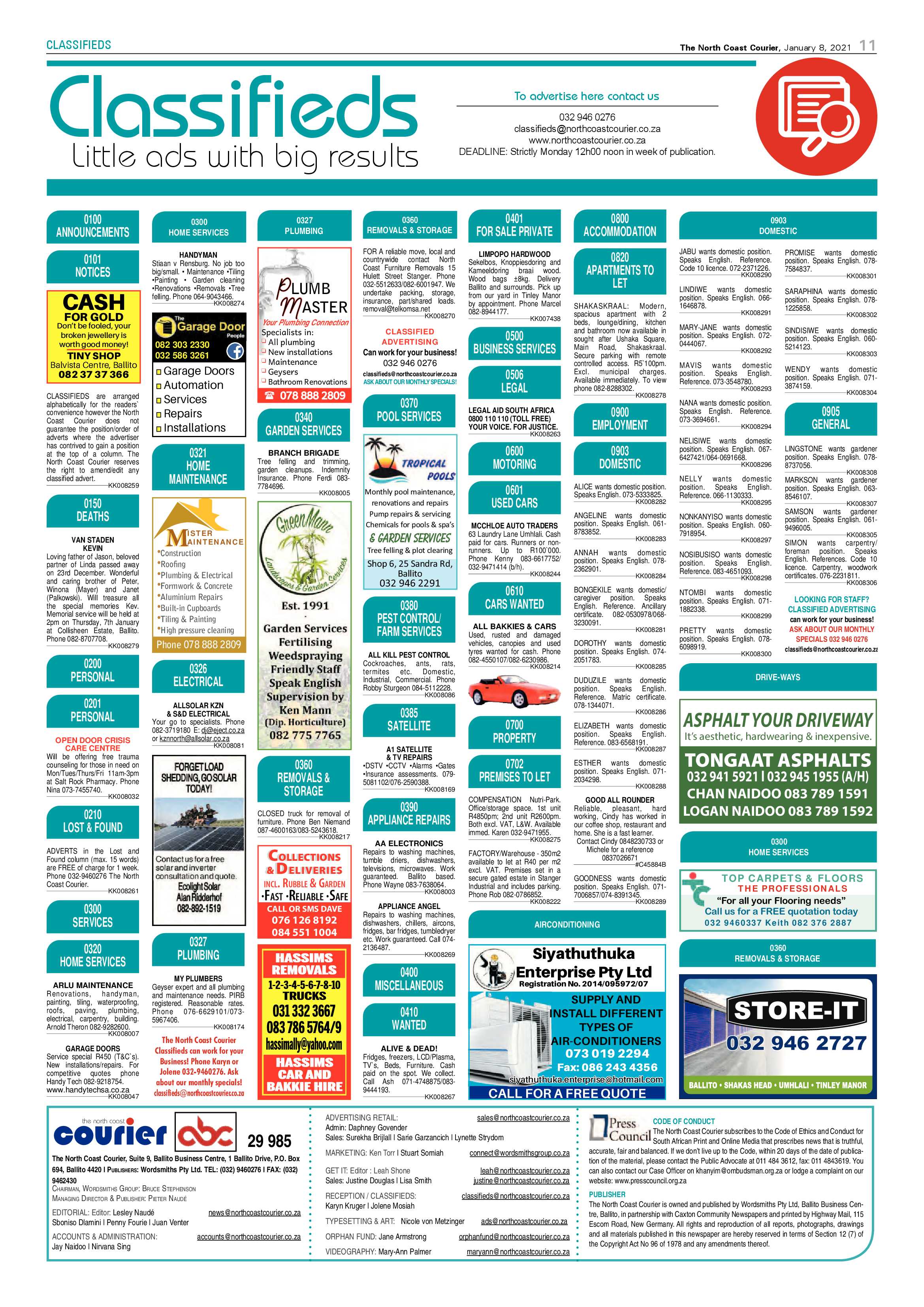 North Coast Courier 08 January 2021 page 11
