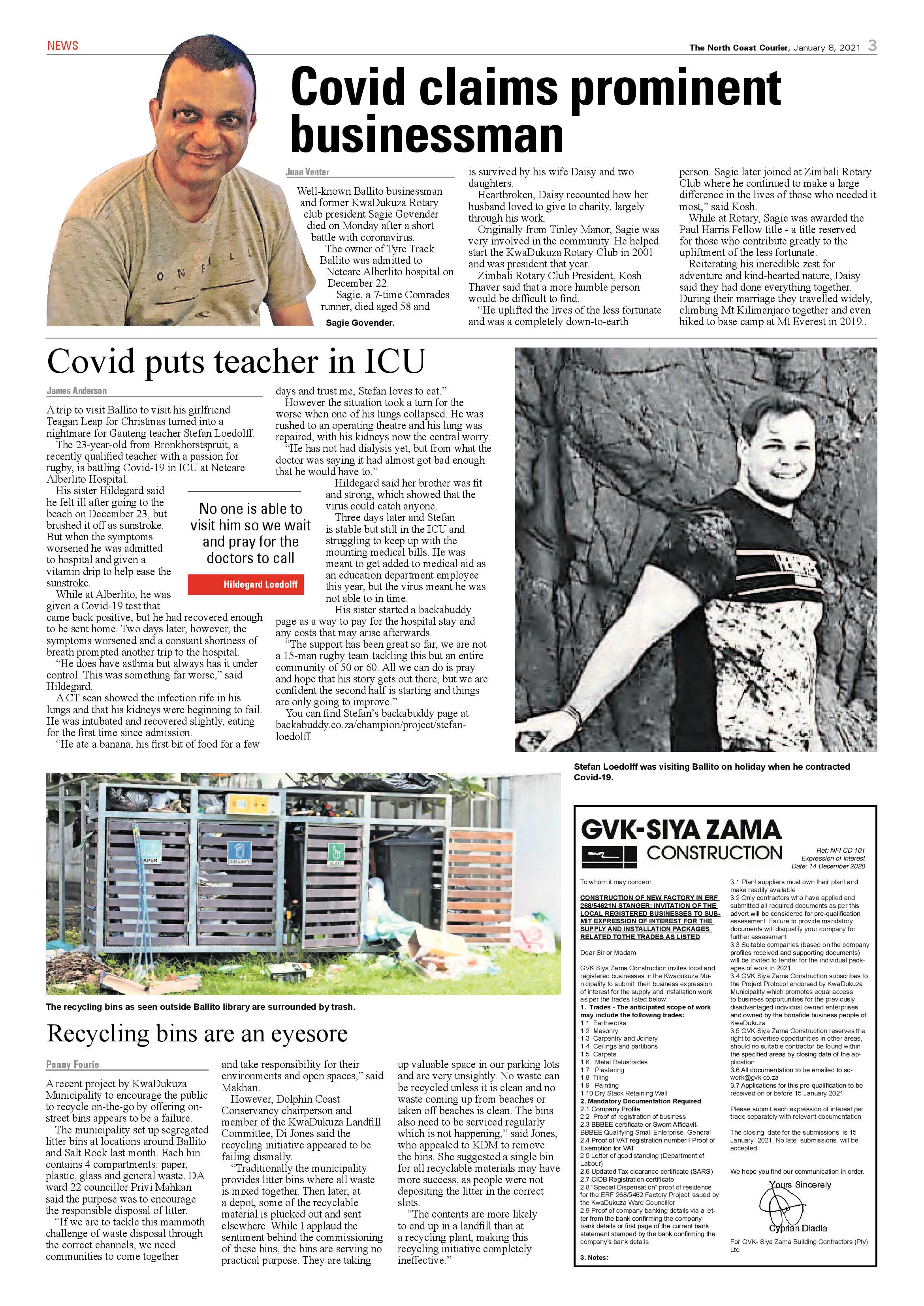 North Coast Courier 08 January 2021 page 3