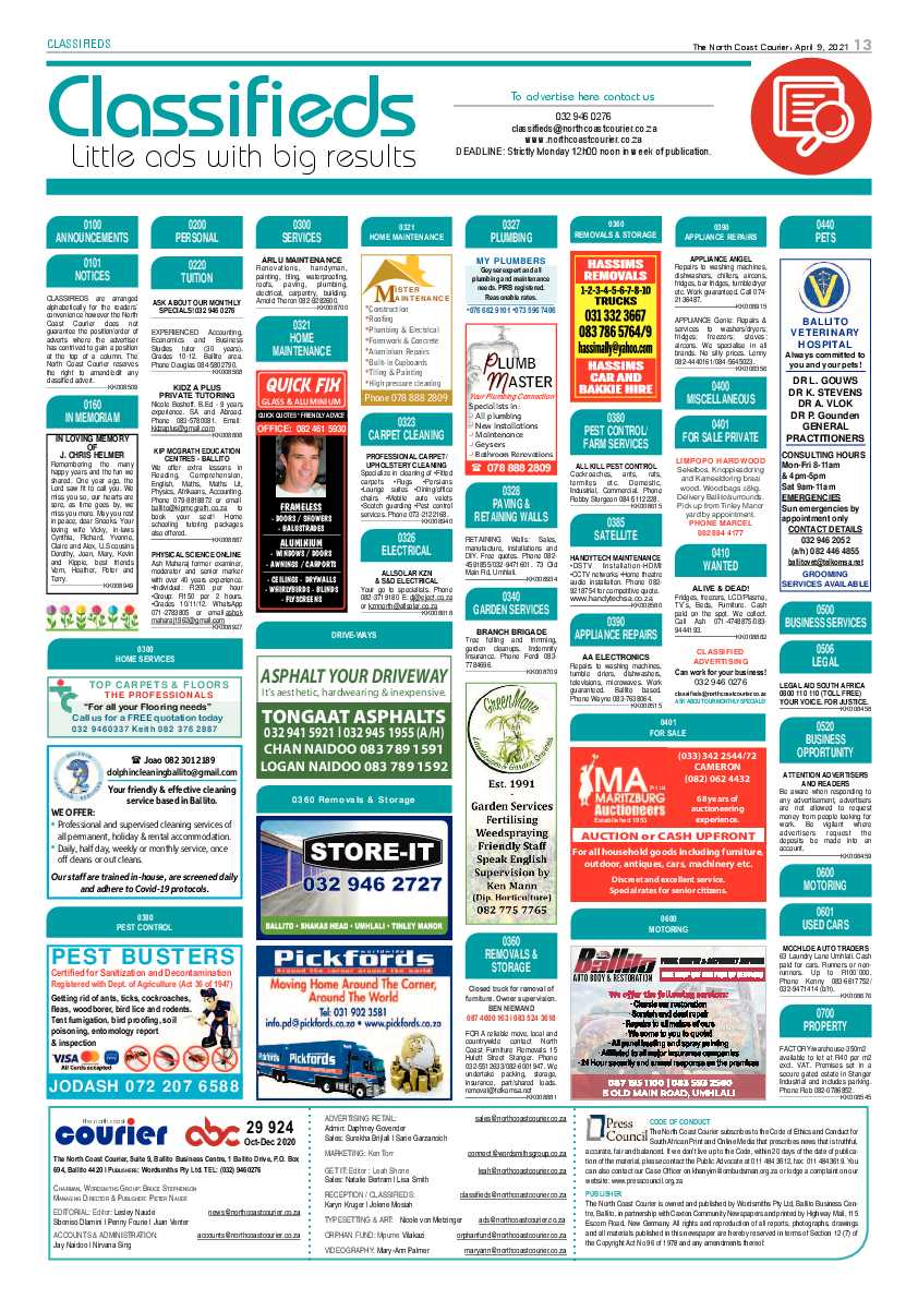 North Coast Courier 09 April 2021 page 13