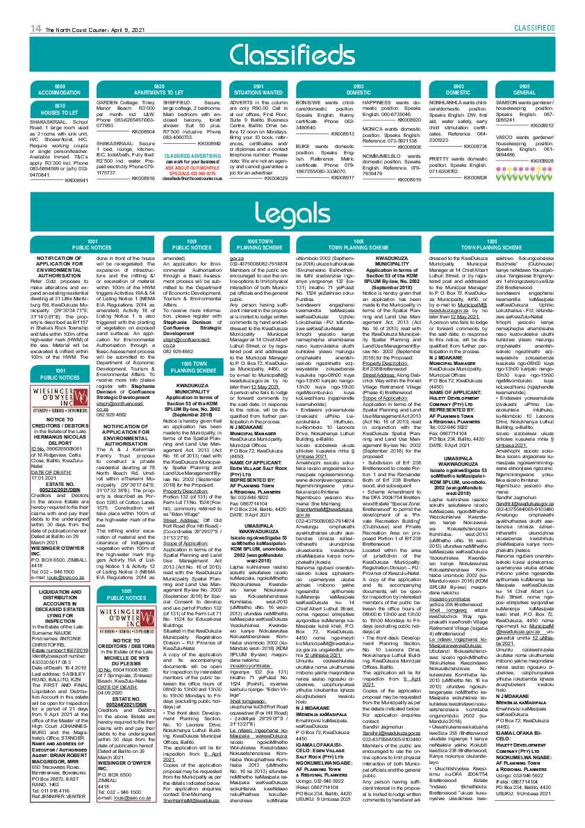 North Coast Courier 09 April 2021 page 14