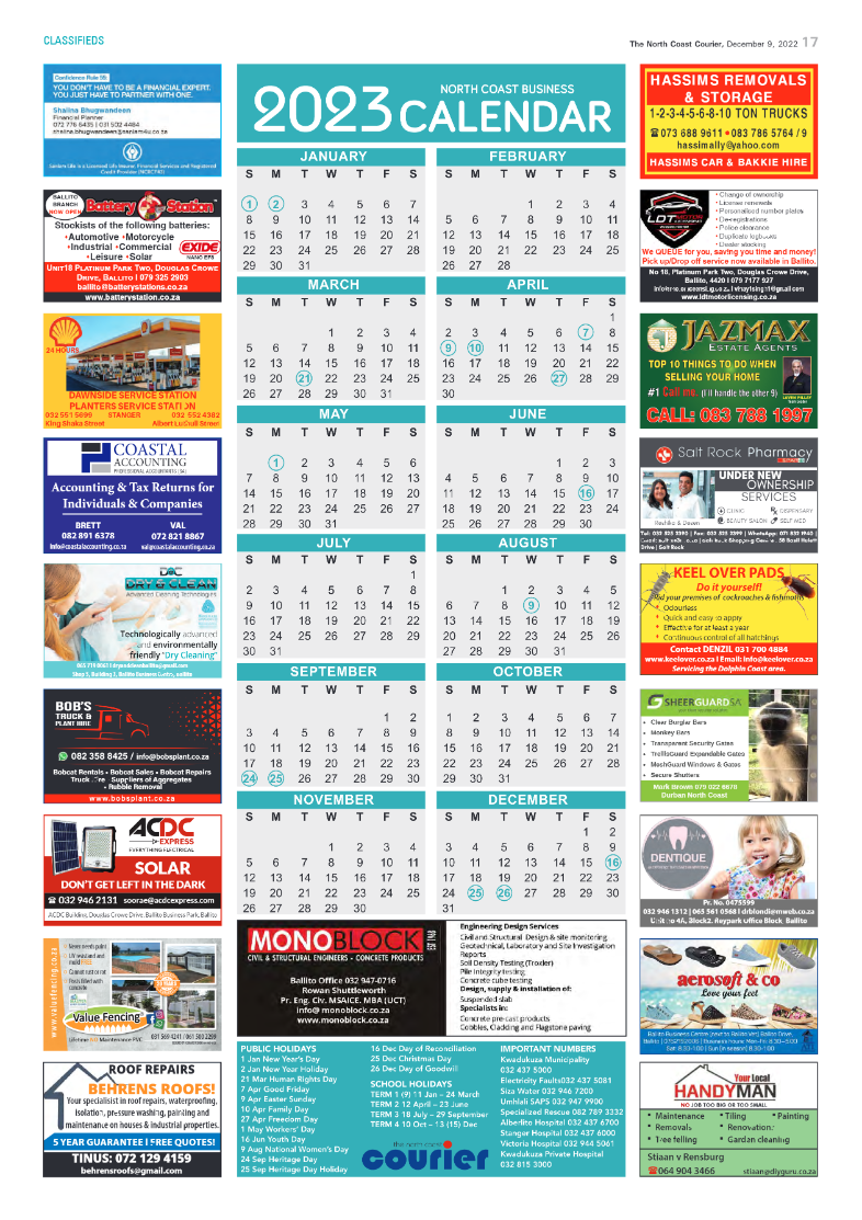 North Coast Courier 09 December 2022 page 17