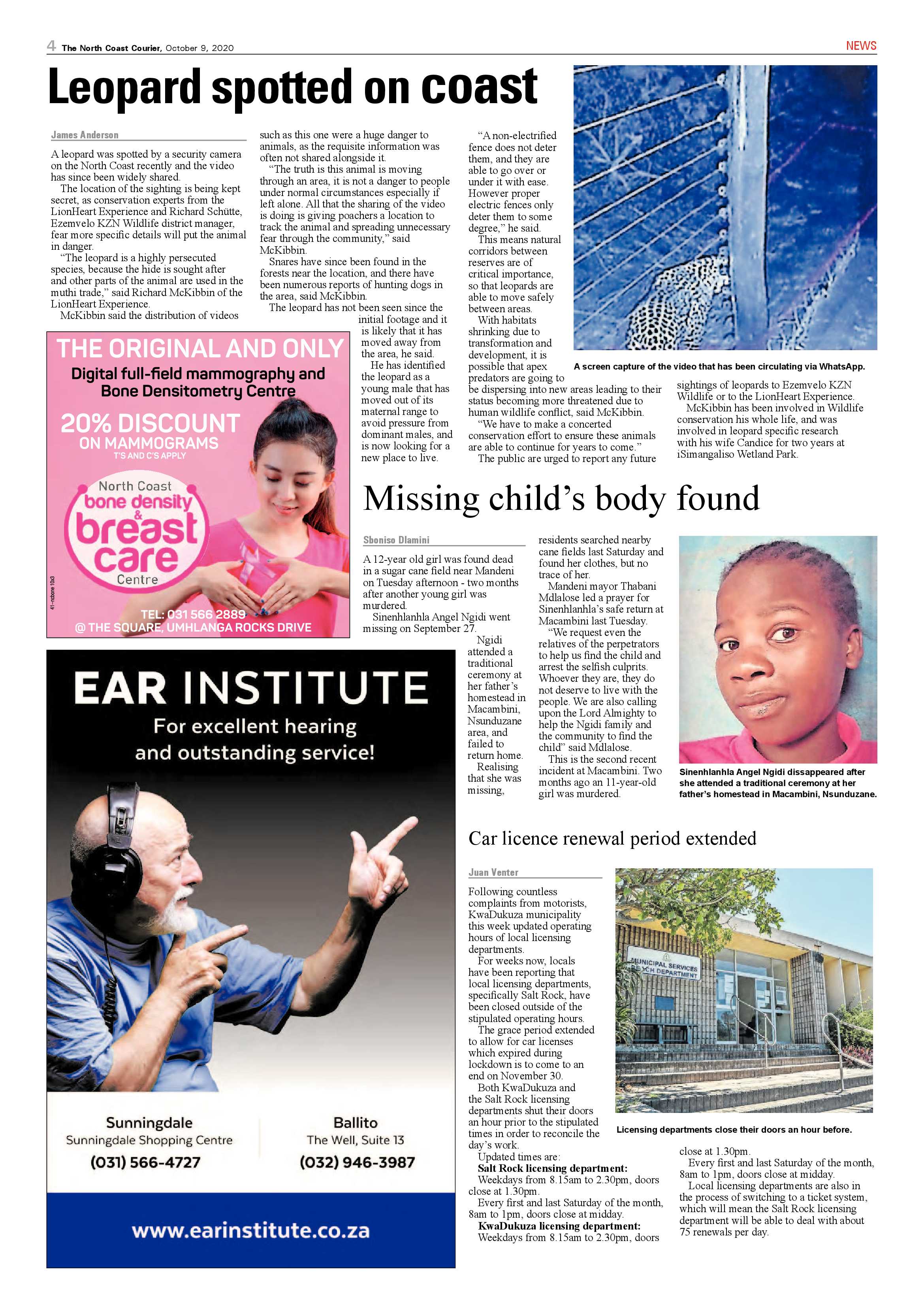 North Coast Courier 09 October 2020 page 4