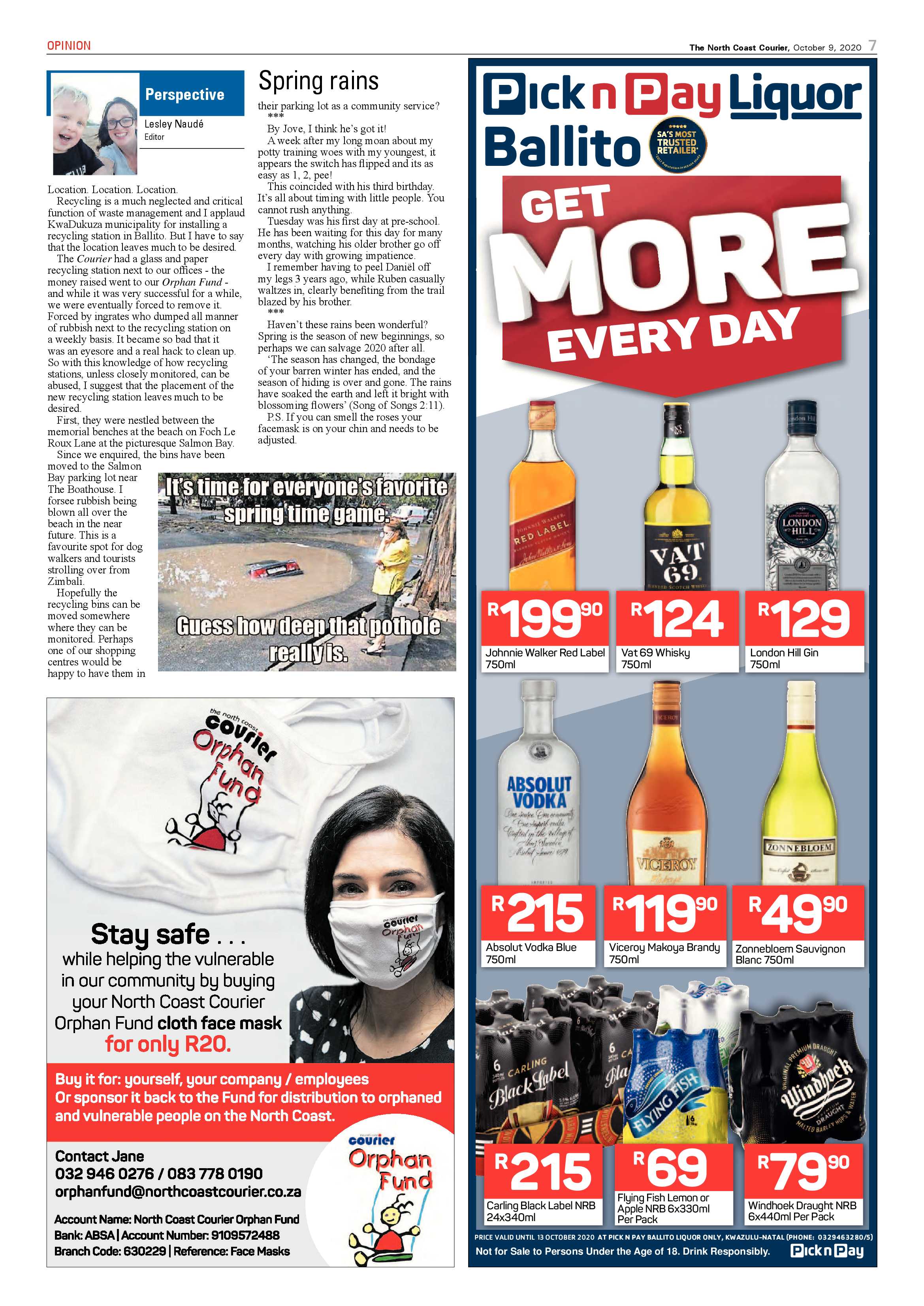 North Coast Courier 09 October 2020 page 7