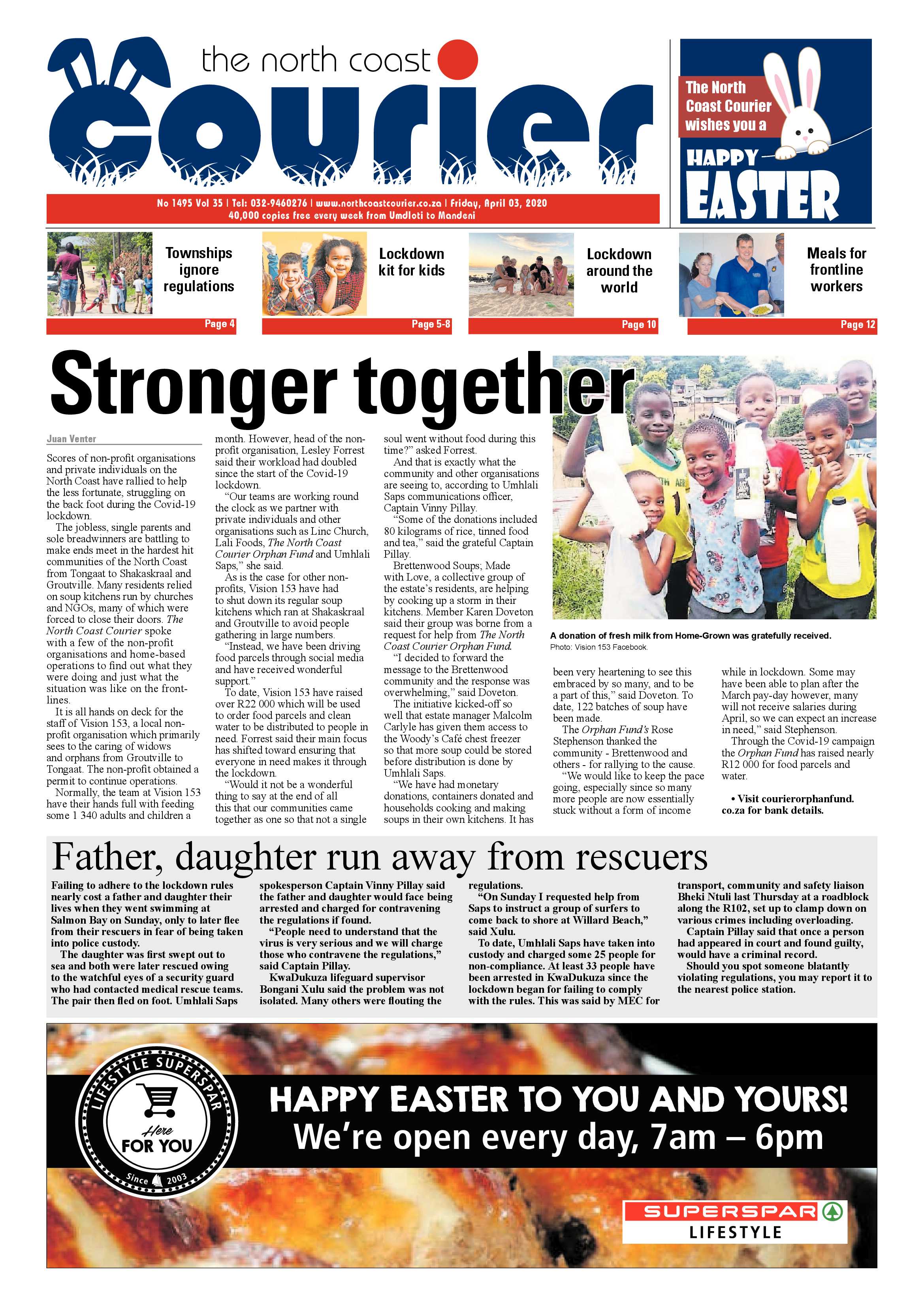 North Coast Courier 10 April 2020 page 1