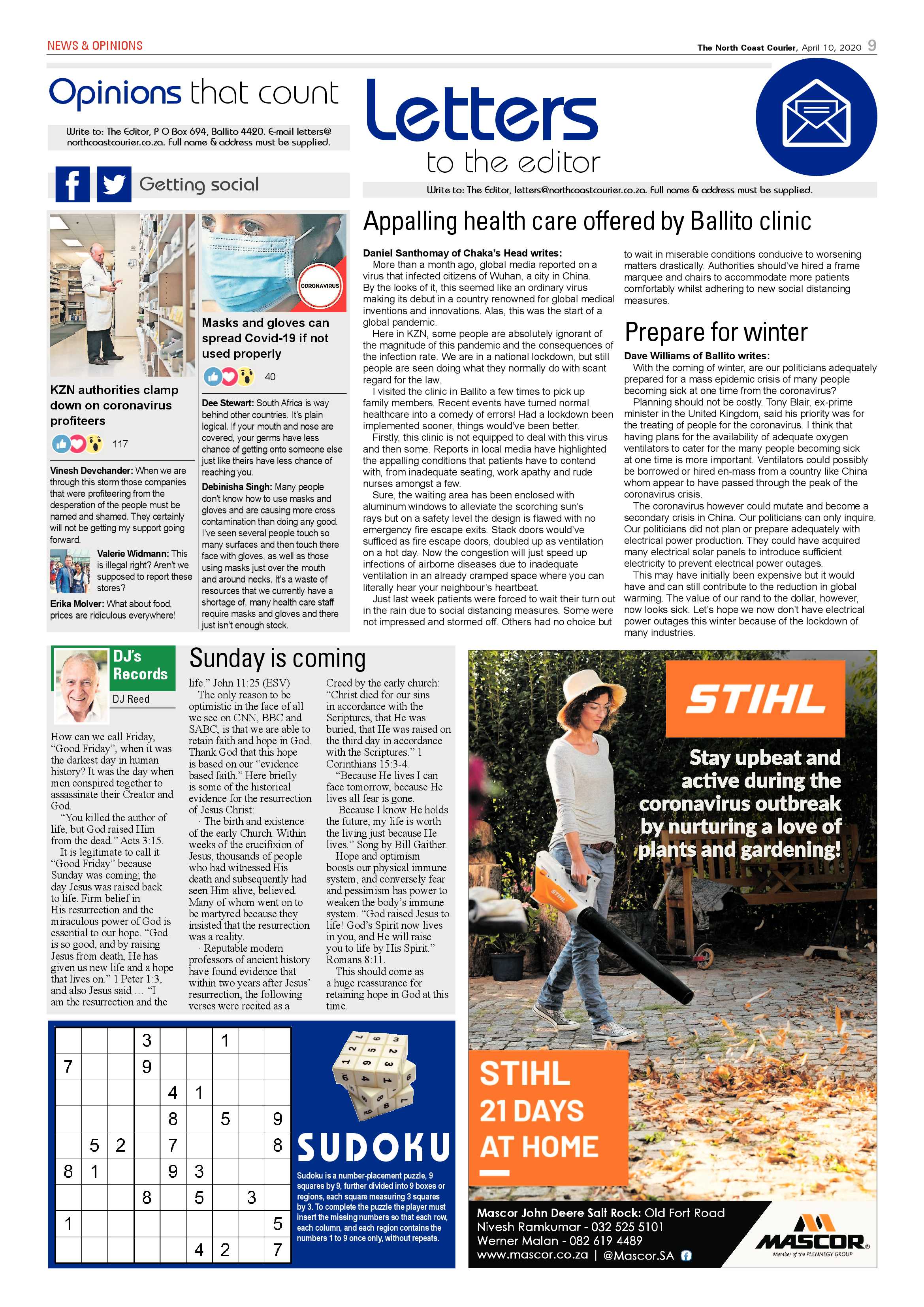 North Coast Courier 10 April 2020 page 9