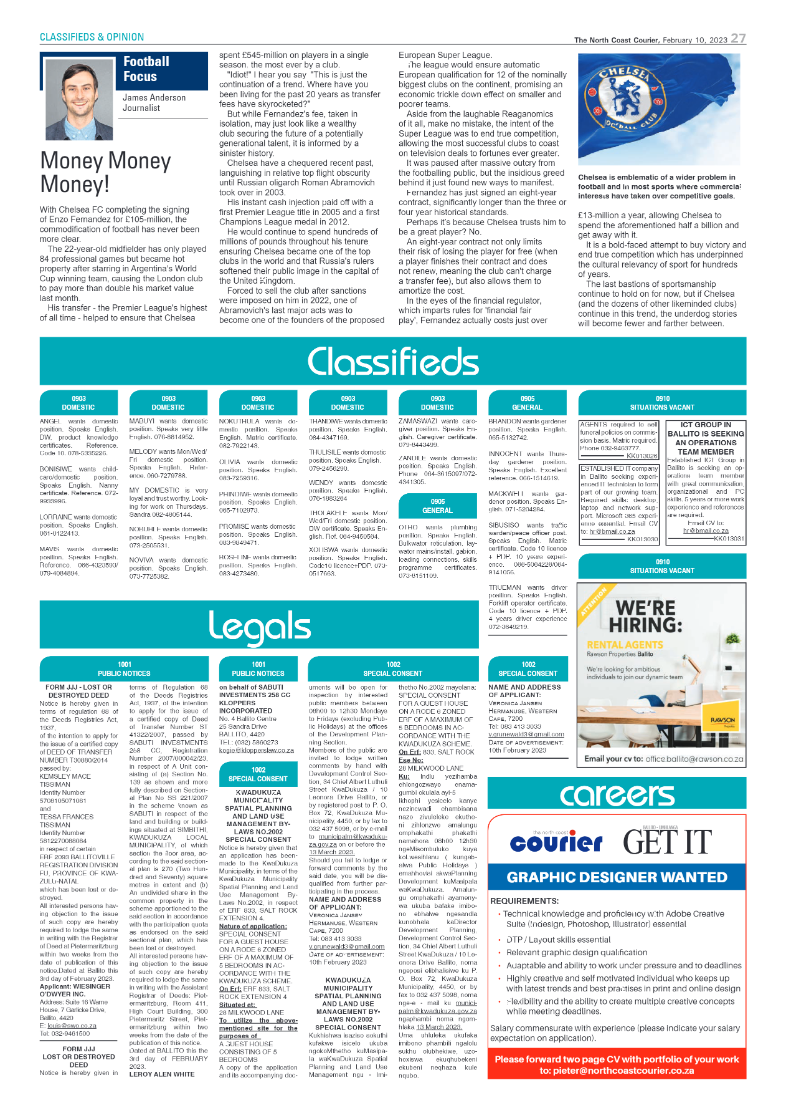 North Coast Courier 10 February 2023 page 27