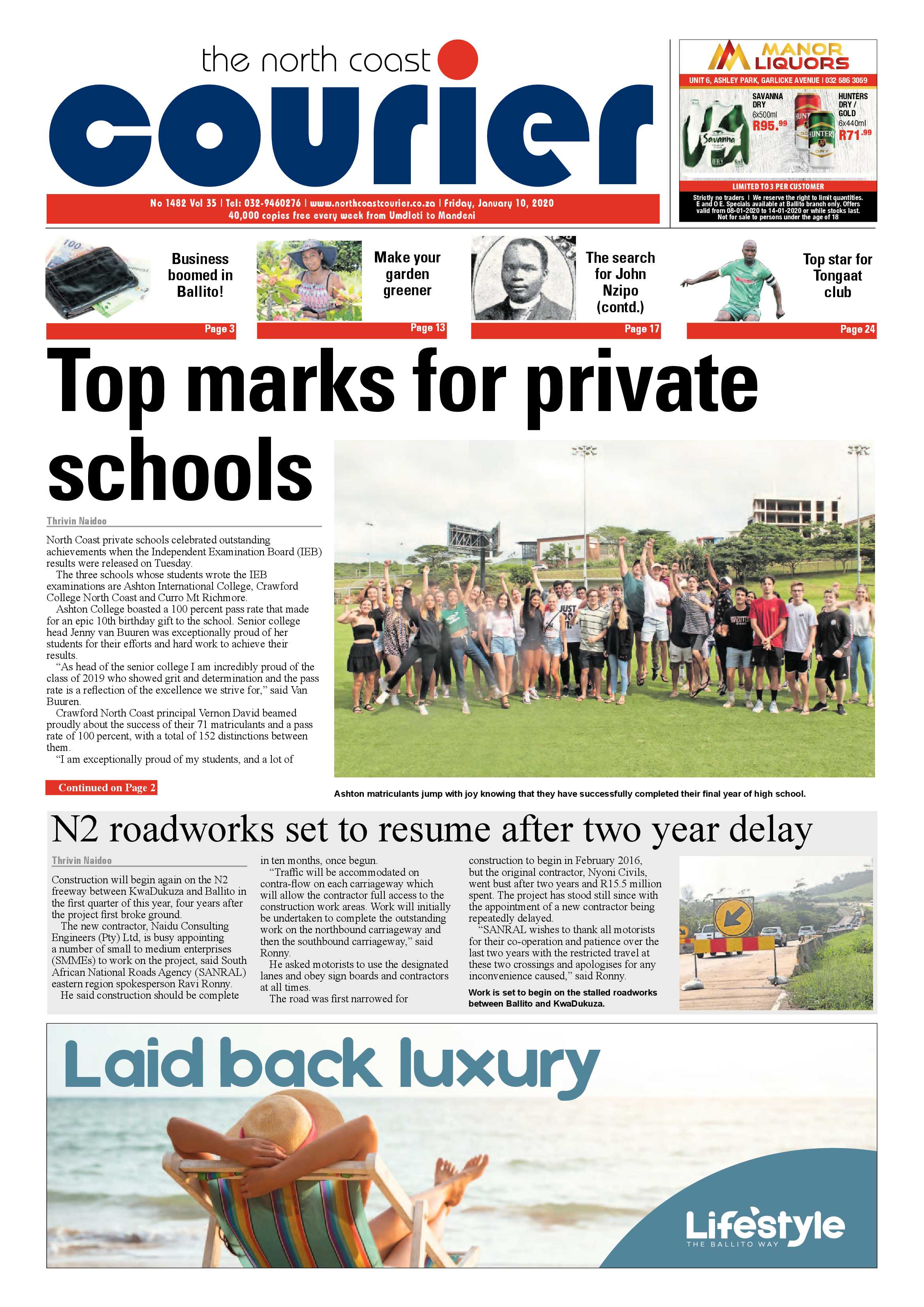 North Coast Courier 10 January 2020 page 1