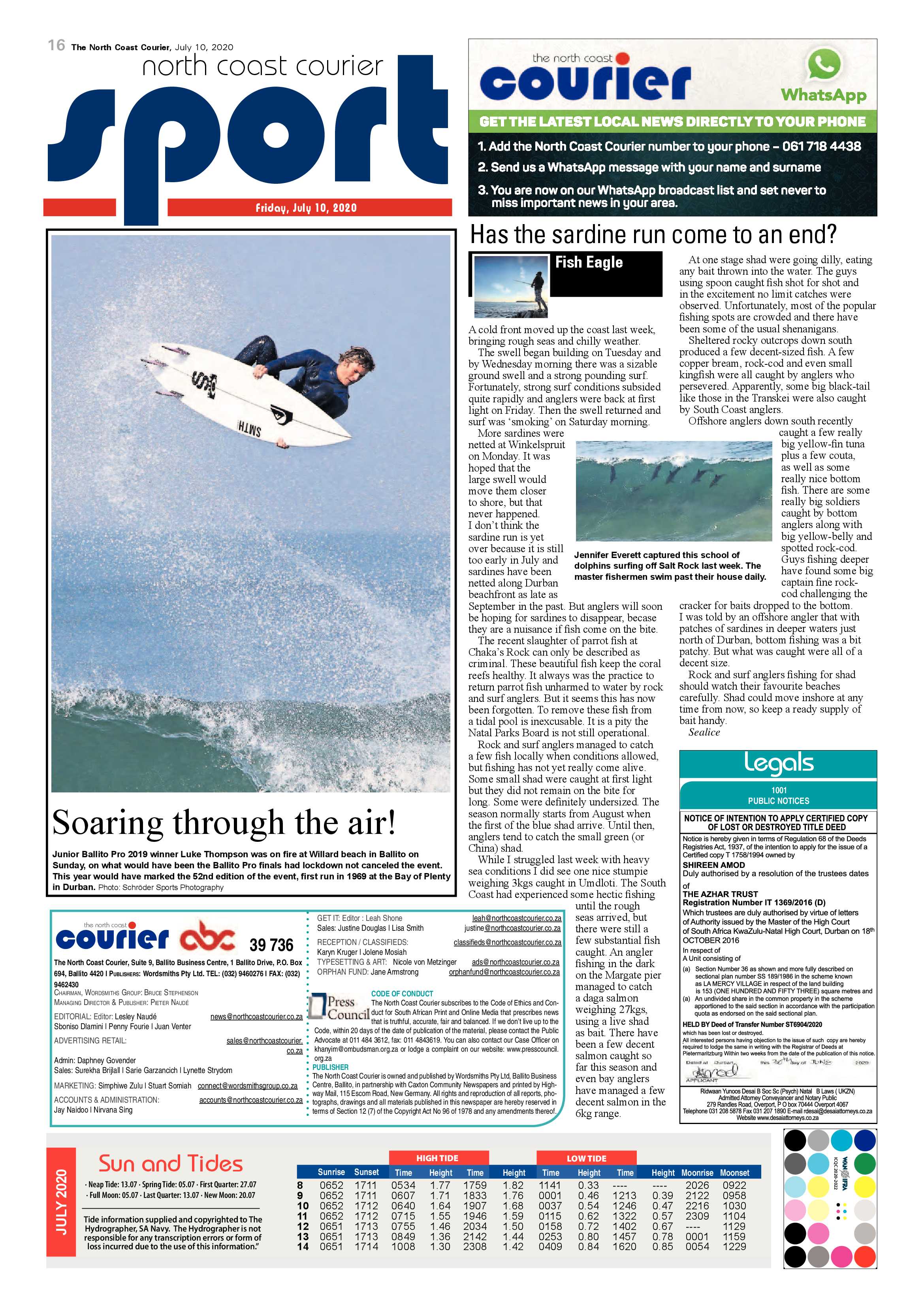 North Coast Courier 10 July 2020 page 16