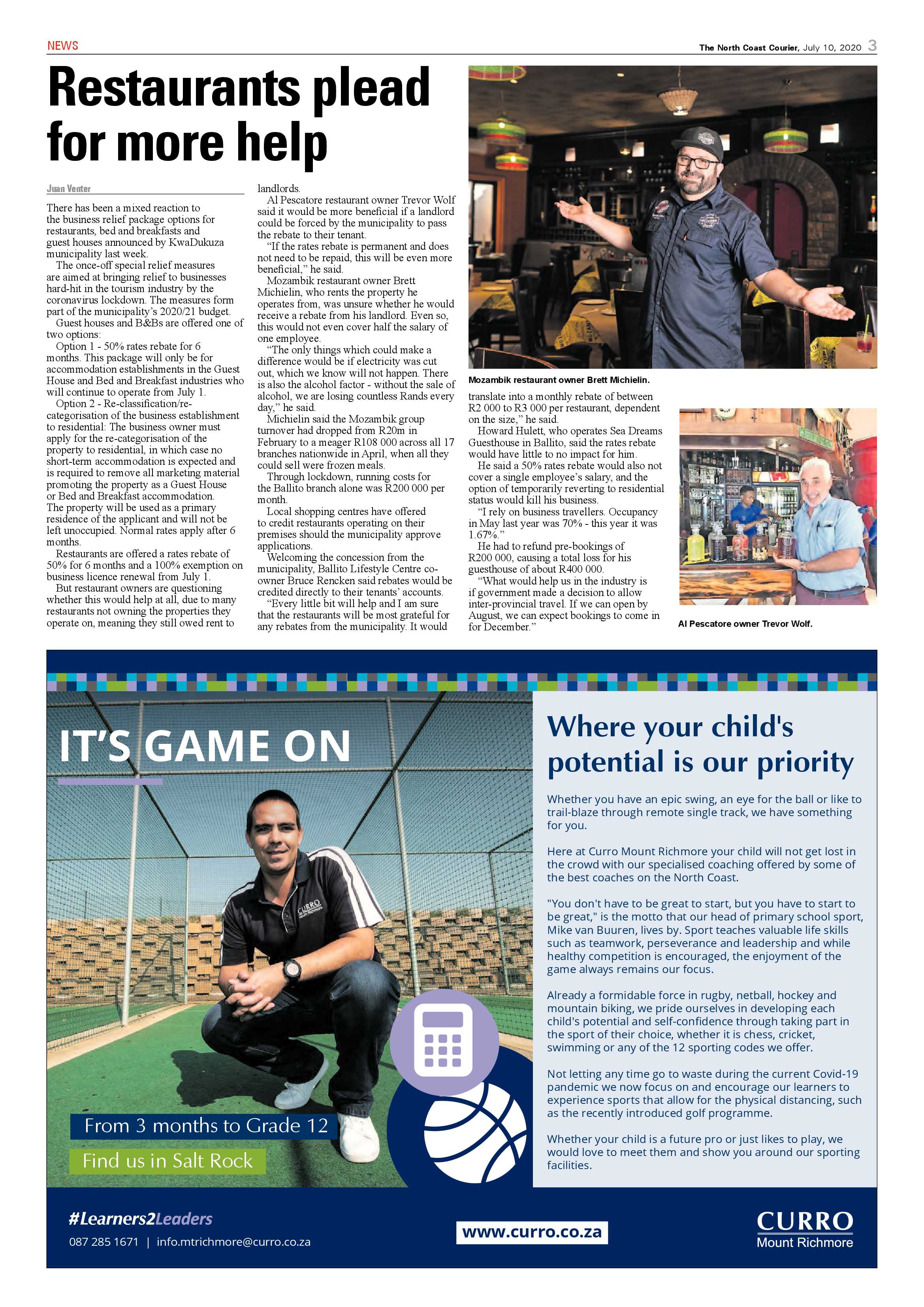 North Coast Courier 10 July 2020 page 3