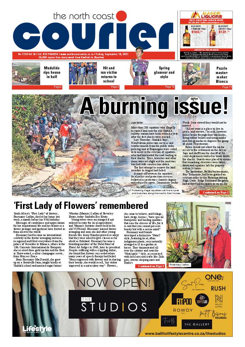 North Coast Courier 10 September 2021 page 1