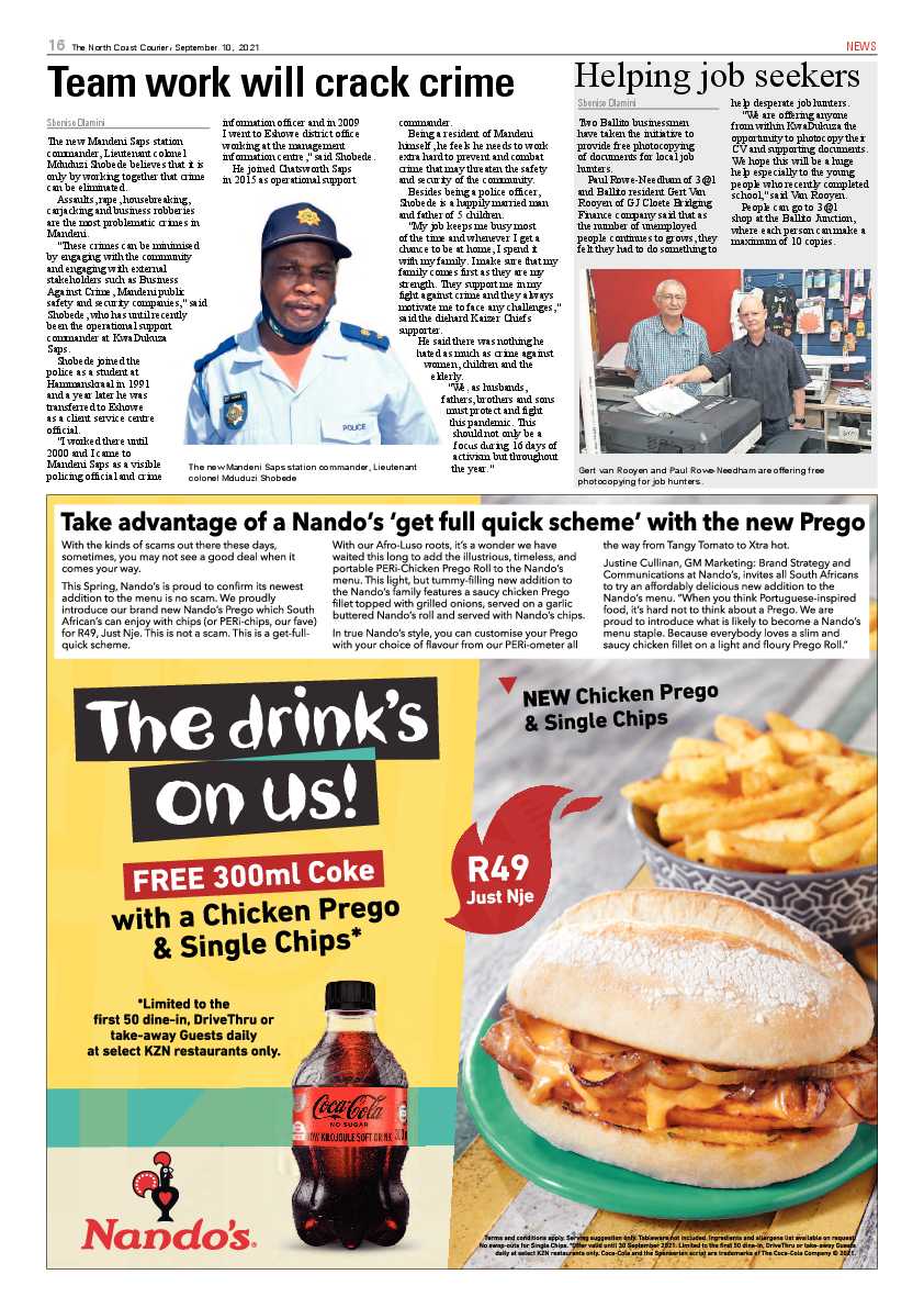 North Coast Courier 10 September 2021 page 16