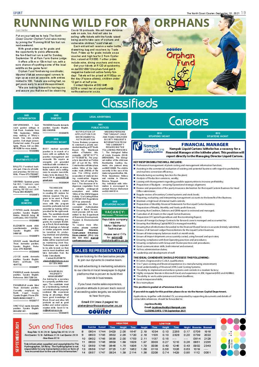 North Coast Courier 10 September 2021 page 19