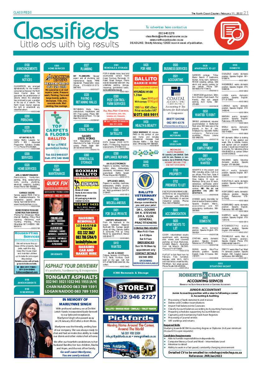 North Coast Courier 11 February 2022 page 21