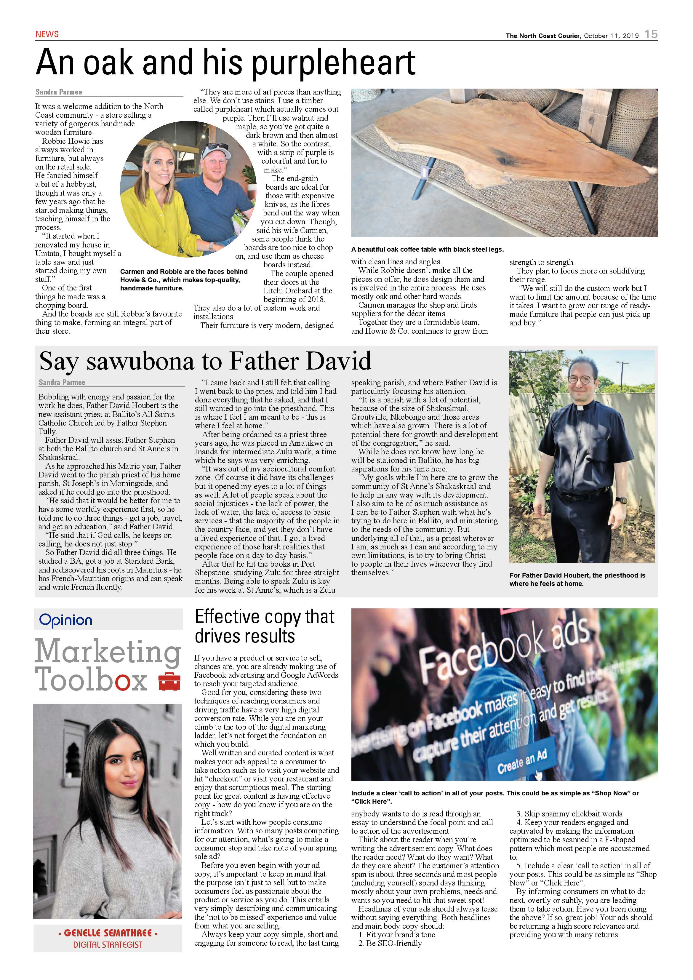 North Coast Courier 11 October 2019 page 15