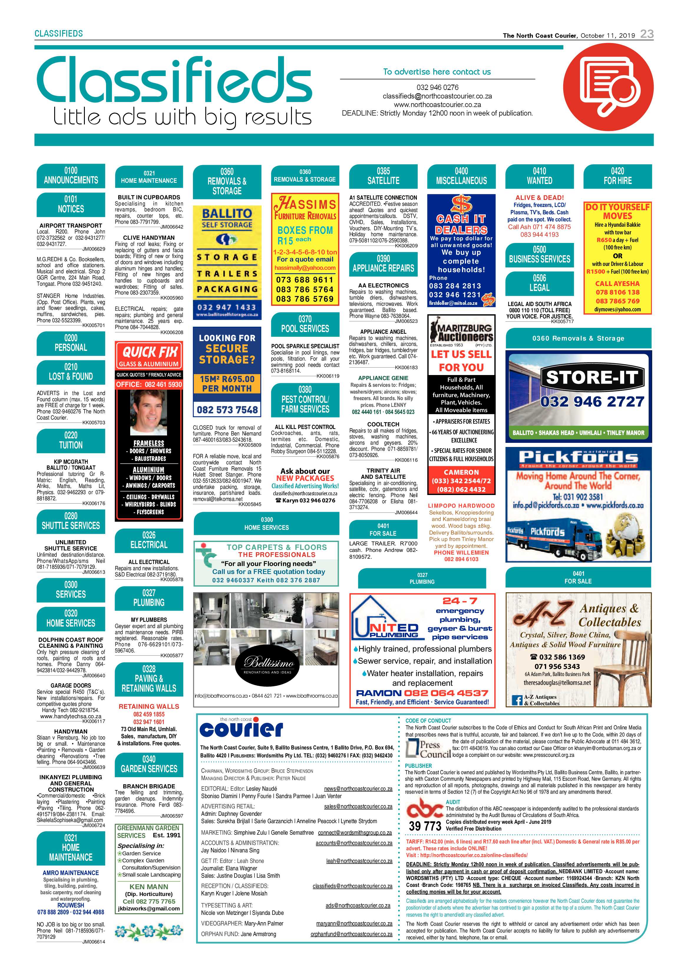 North Coast Courier 11 October 2019 page 23