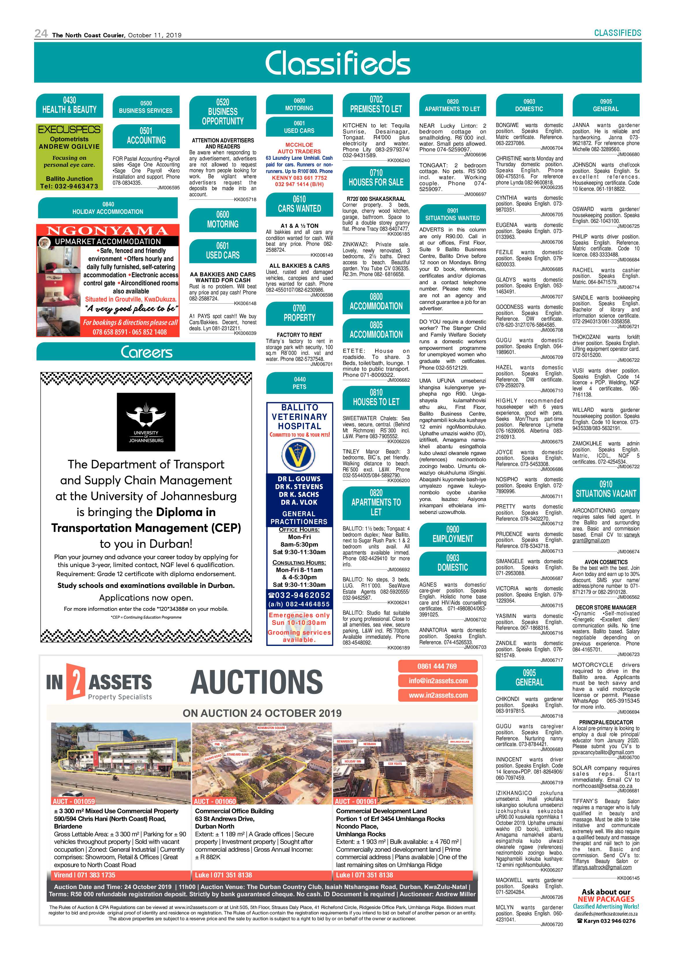 North Coast Courier 11 October 2019 page 24