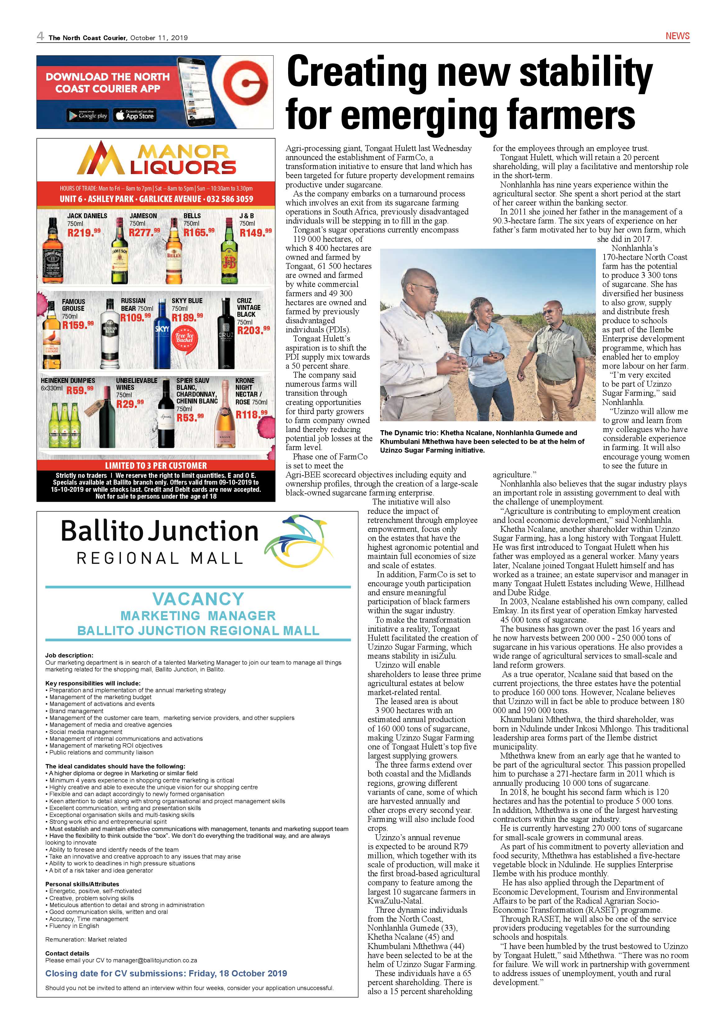 North Coast Courier 11 October 2019 page 4