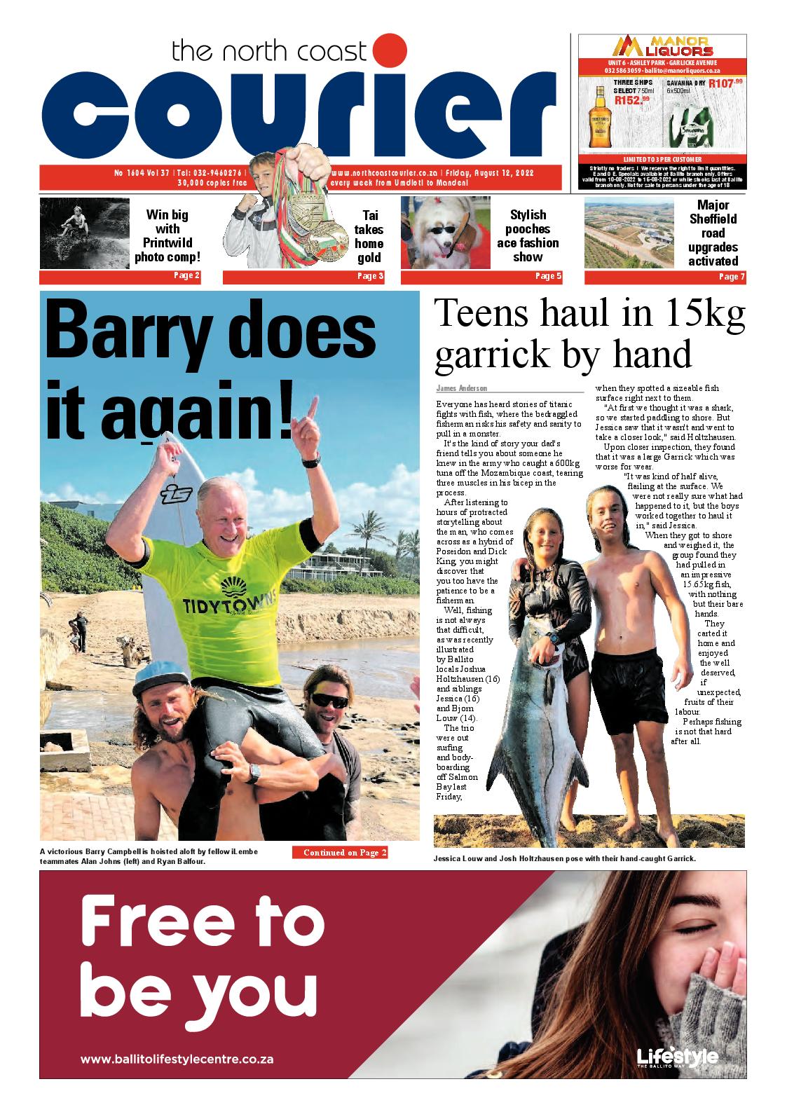 North Coast Courier 12 August 2022 page 1