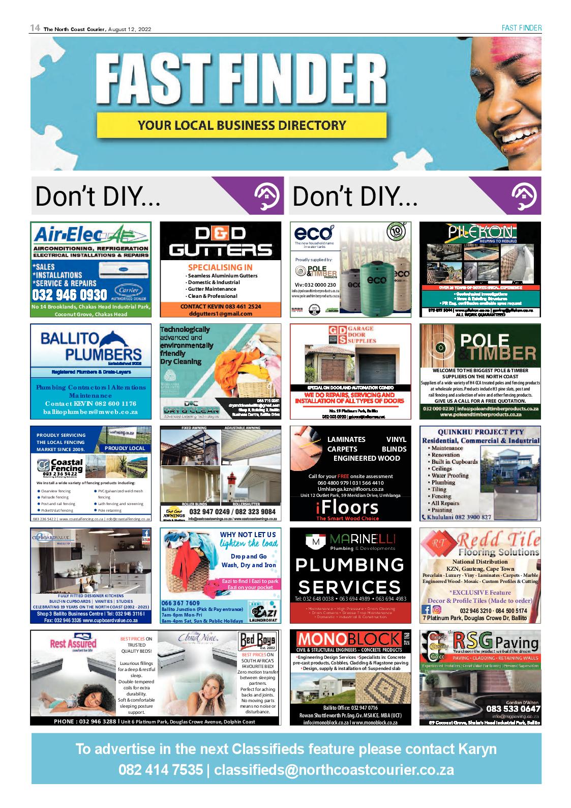 North Coast Courier 12 August 2022 page 14