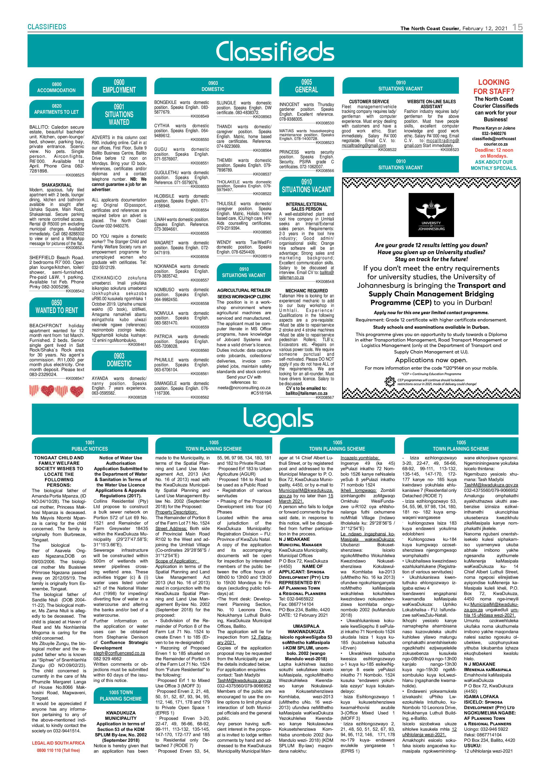 North Coast Courier 12 February 2021 page 15