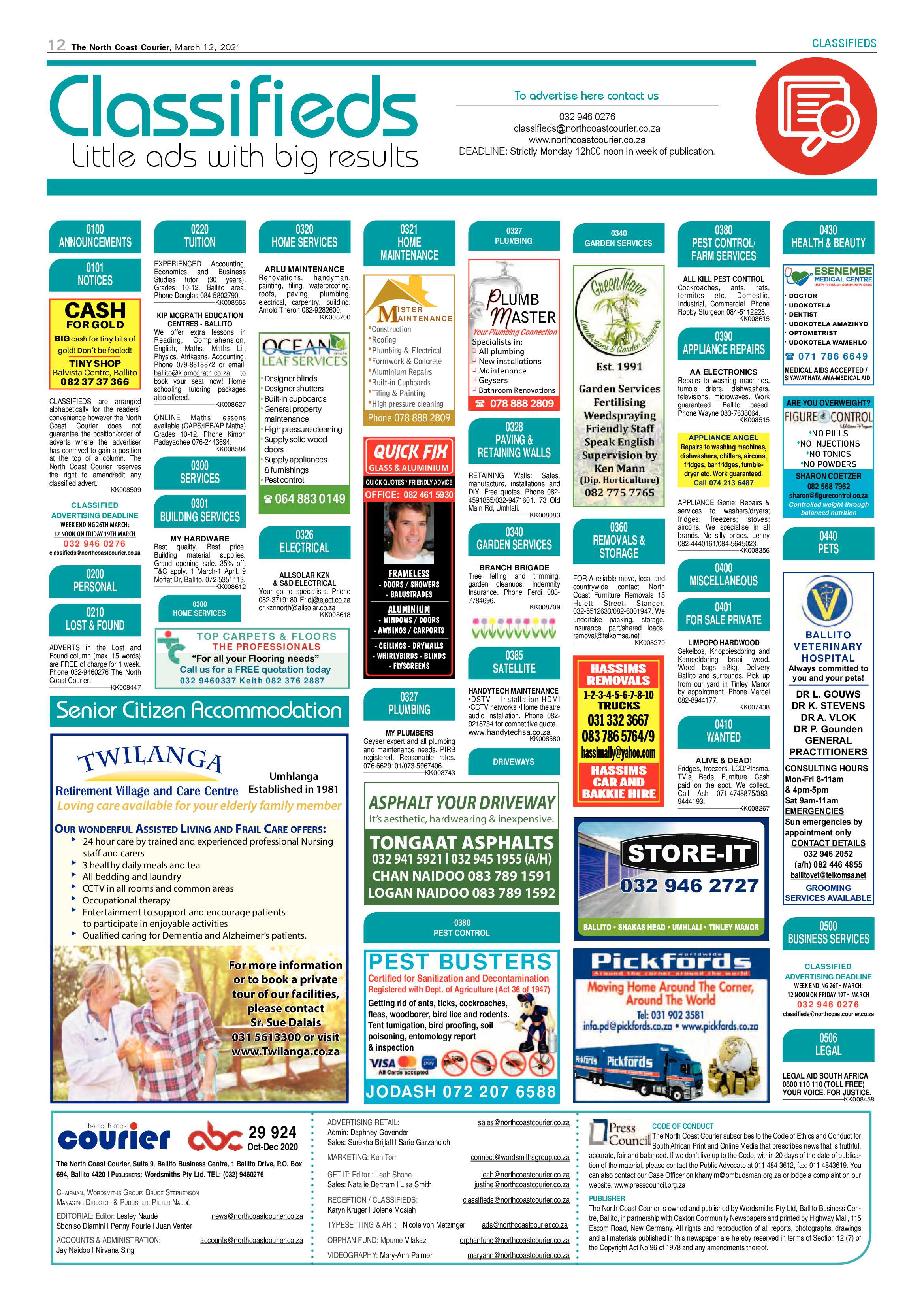 North Coast Courier 12 March 2021 page 12