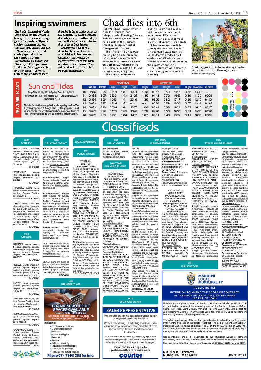 North Coast Courier 12 November 2021 page 15