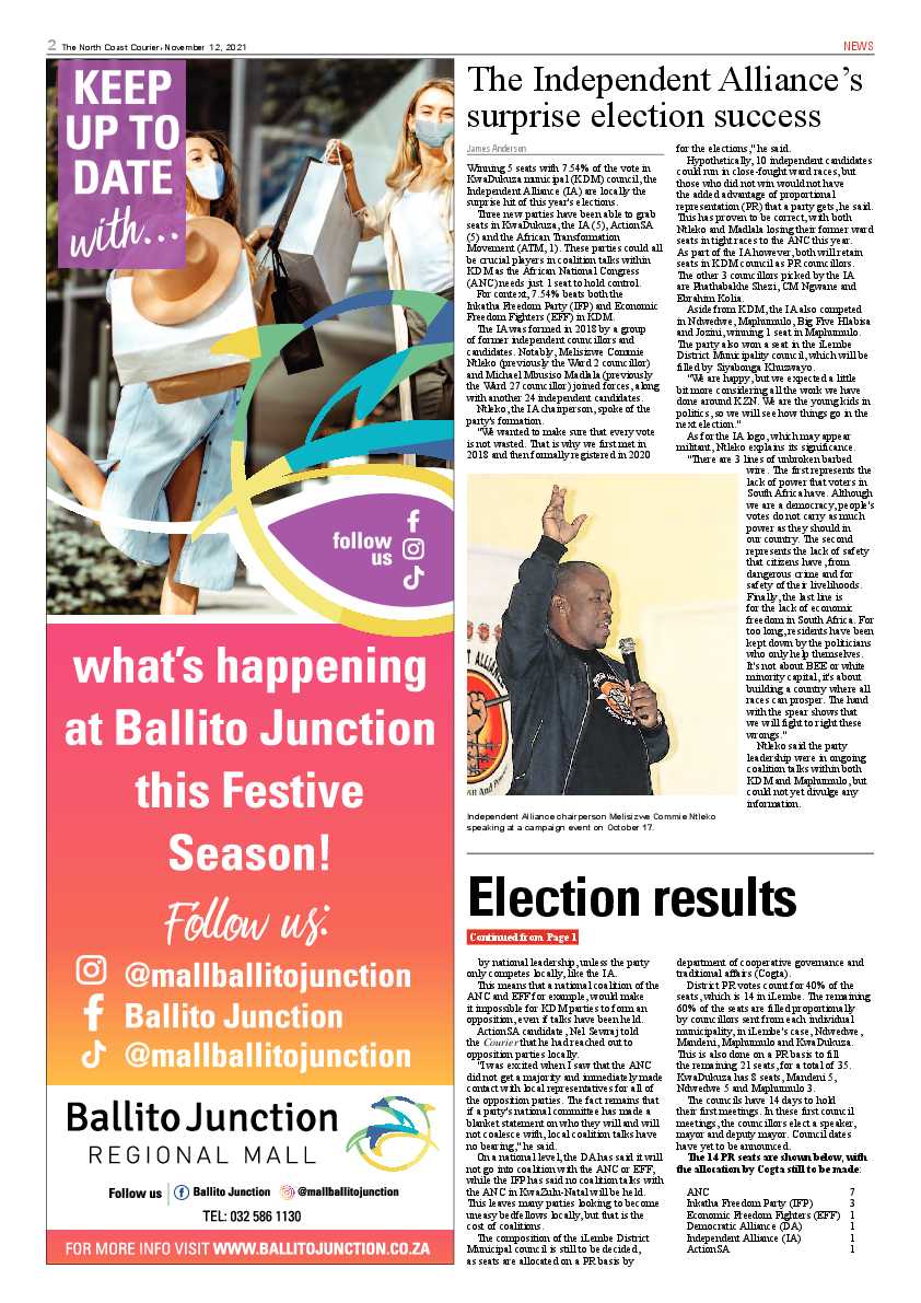 North Coast Courier 12 November 2021 page 2