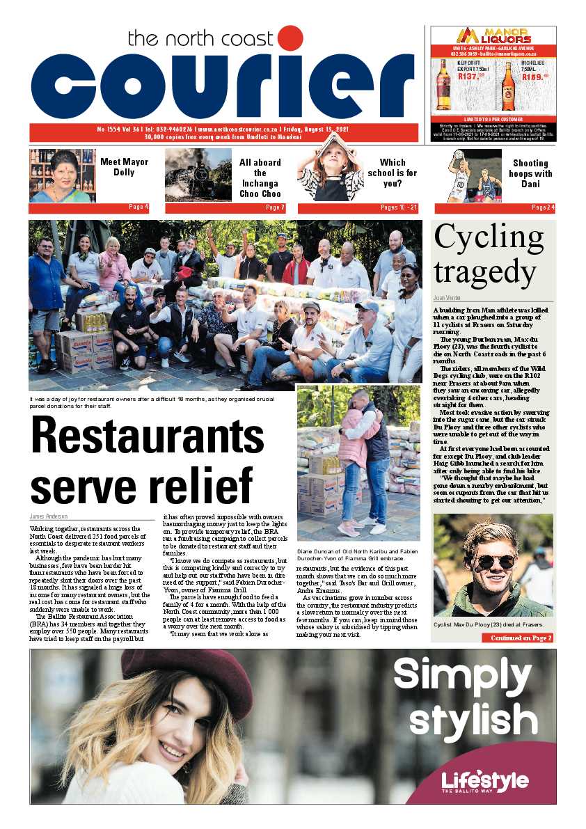 North Coast Courier 13 August 2021 page 1