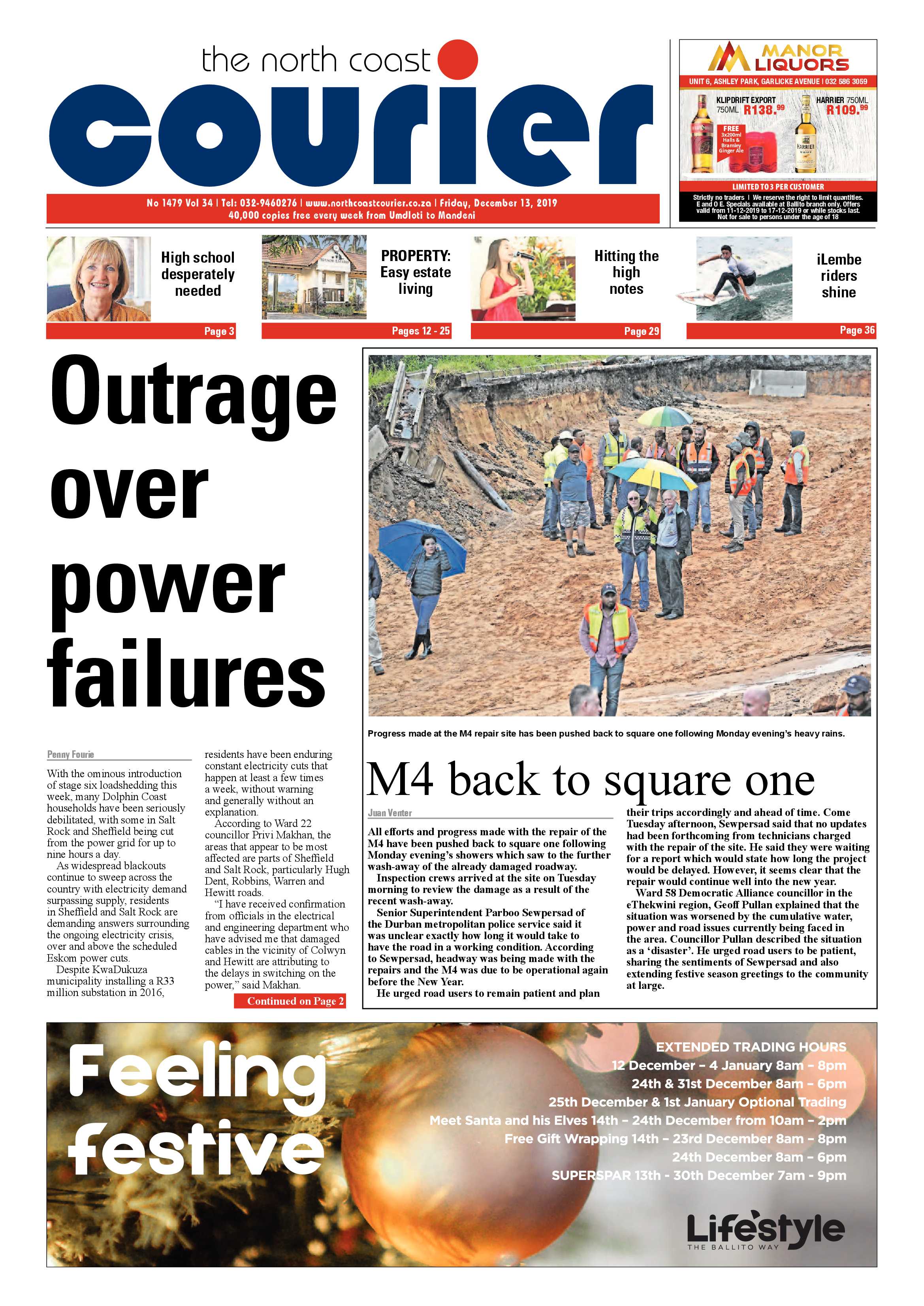 North Coast Courier 13 December 2019 page 1