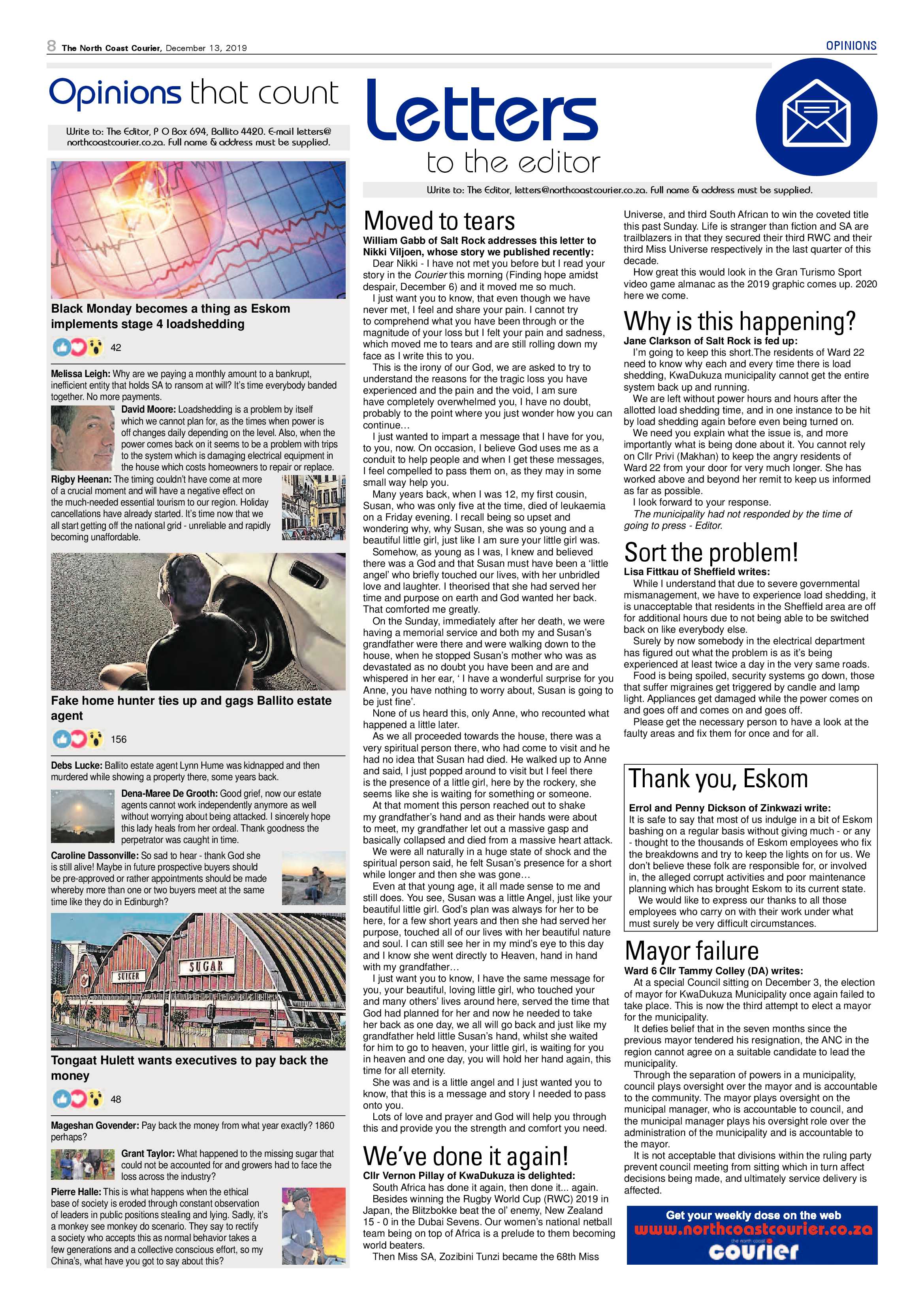 North Coast Courier 13 December 2019 page 8