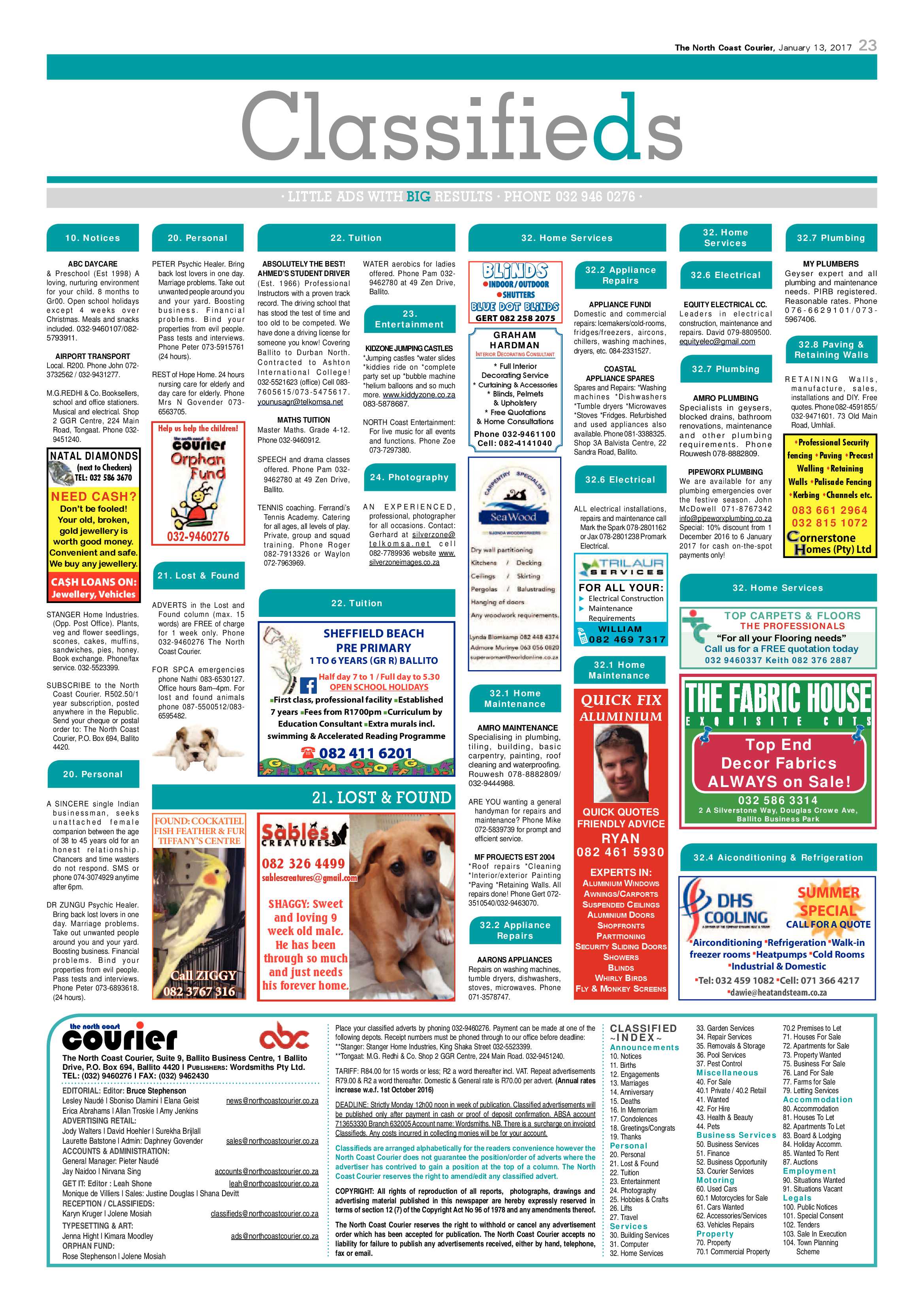 North Coast Courier – 13 January 2017 page 23
