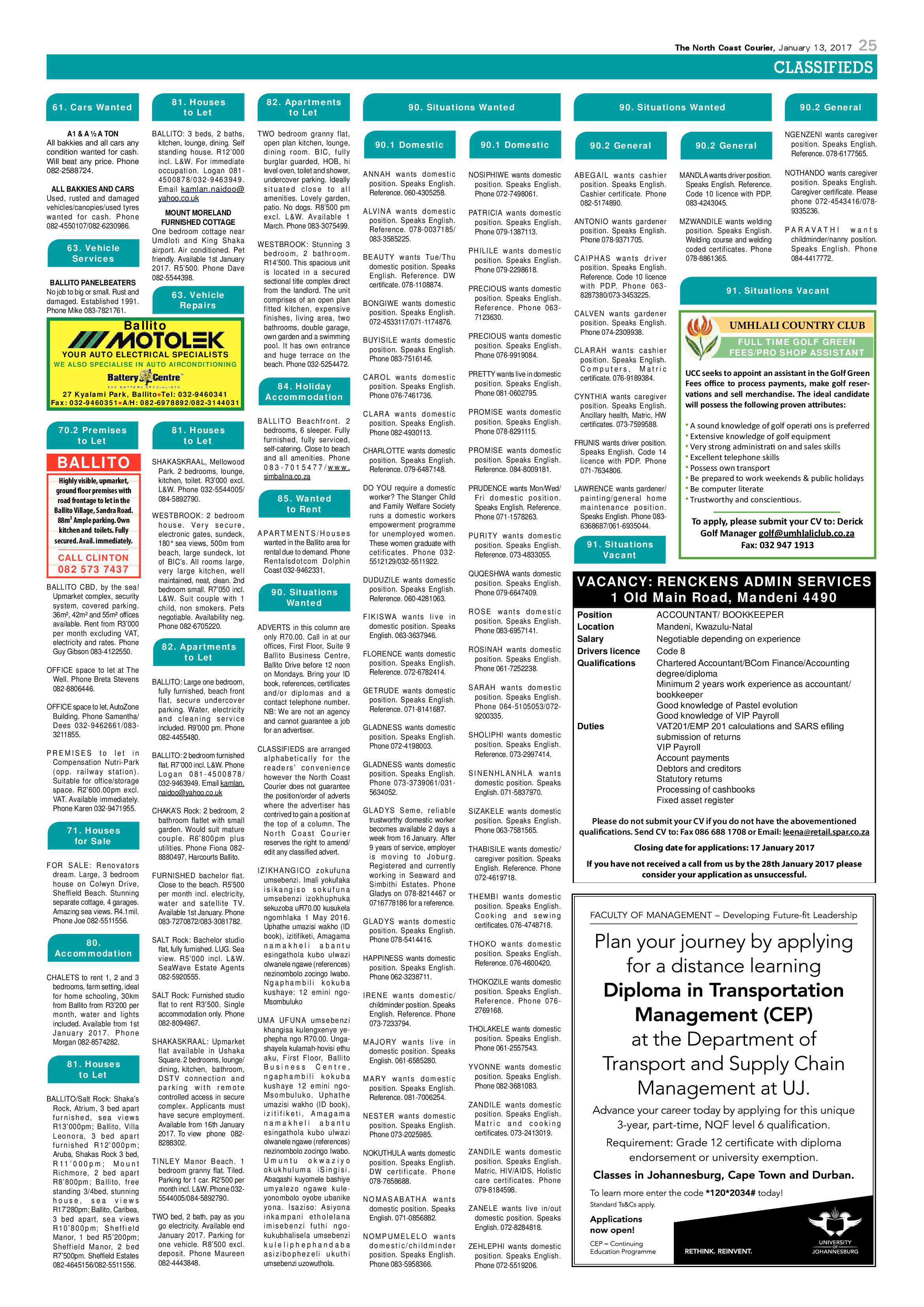 North Coast Courier – 13 January 2017 page 25