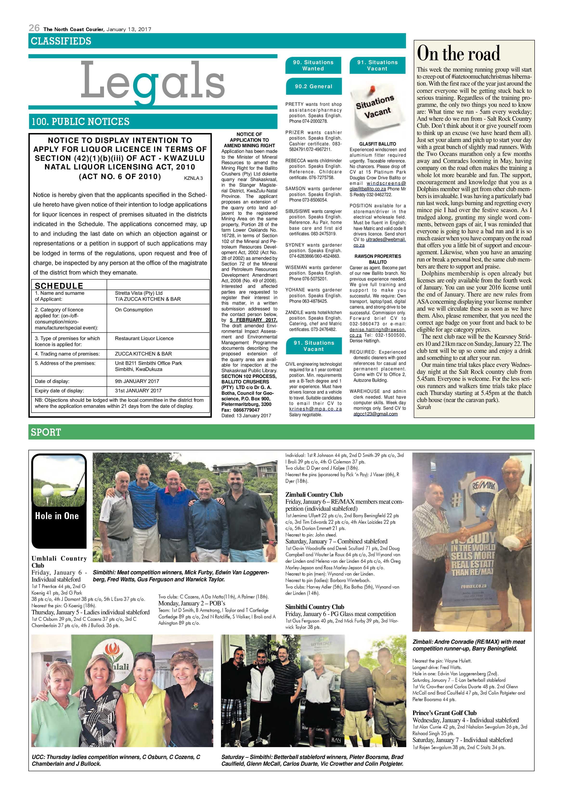 North Coast Courier – 13 January 2017 page 26