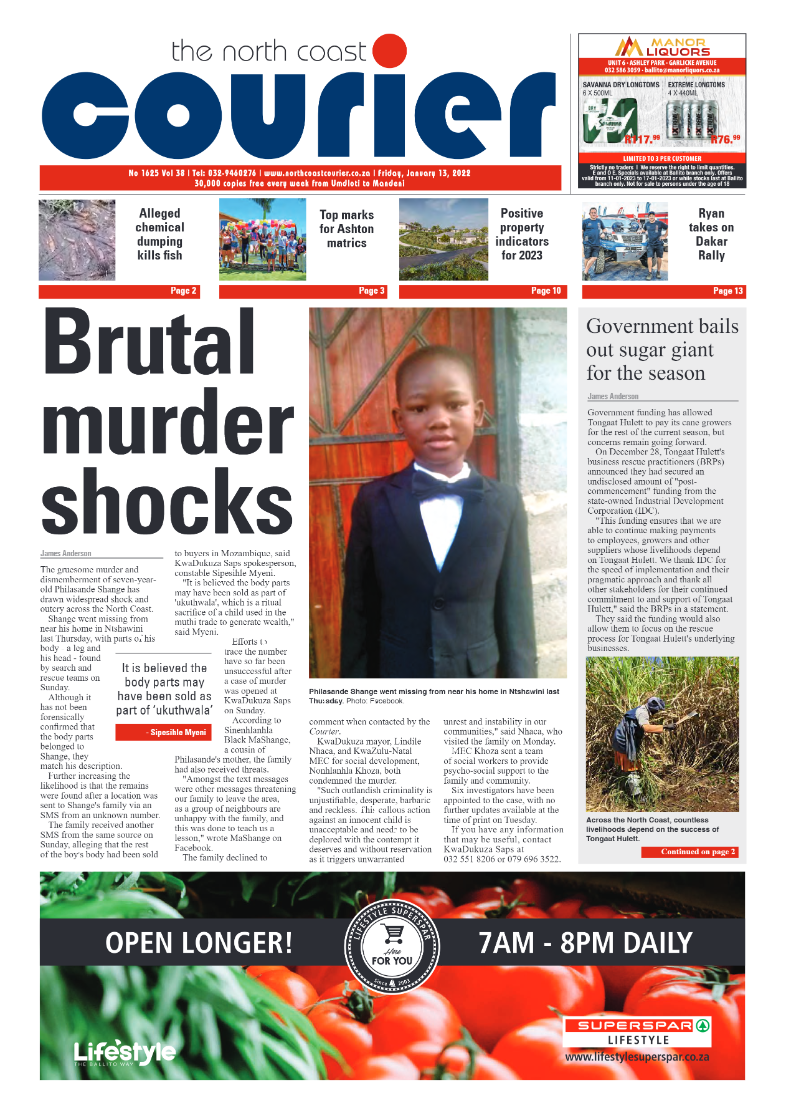 North Coast Courier 13 January 2023 page 1