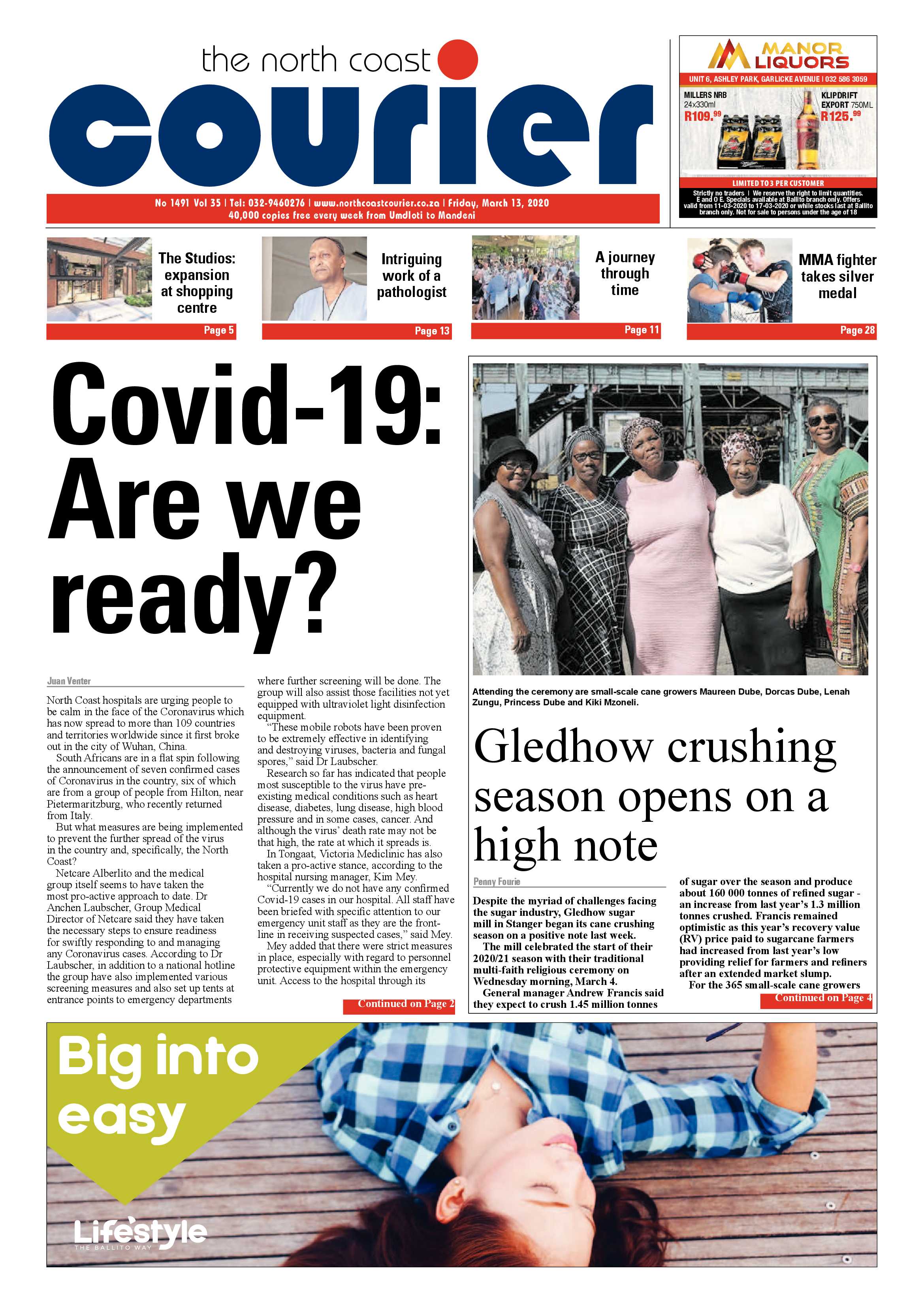 North Coast Courier 13 March 2020 page 1