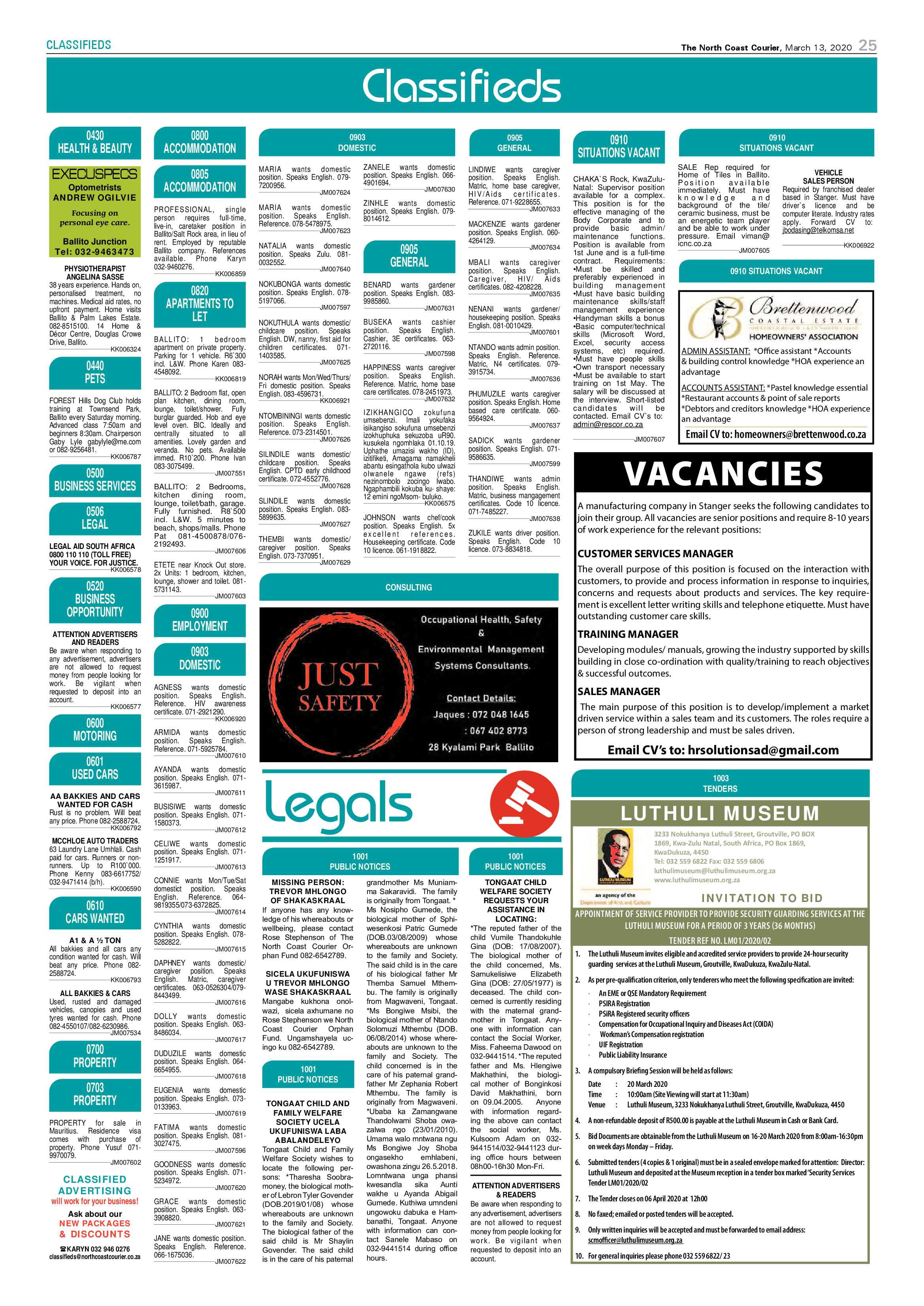 North Coast Courier 13 March 2020 page 25
