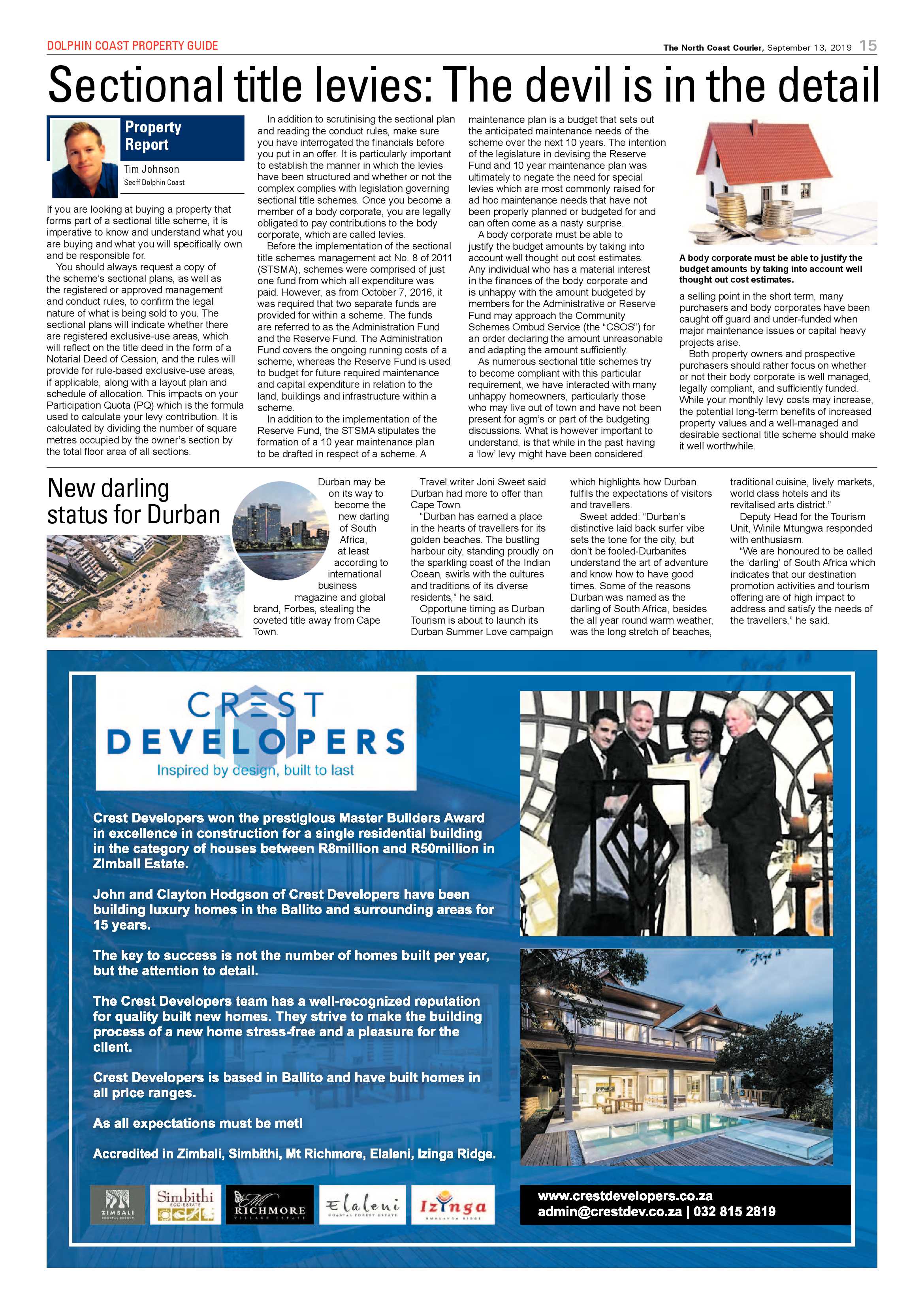 North Coast Courier 13 September 2019 page 15