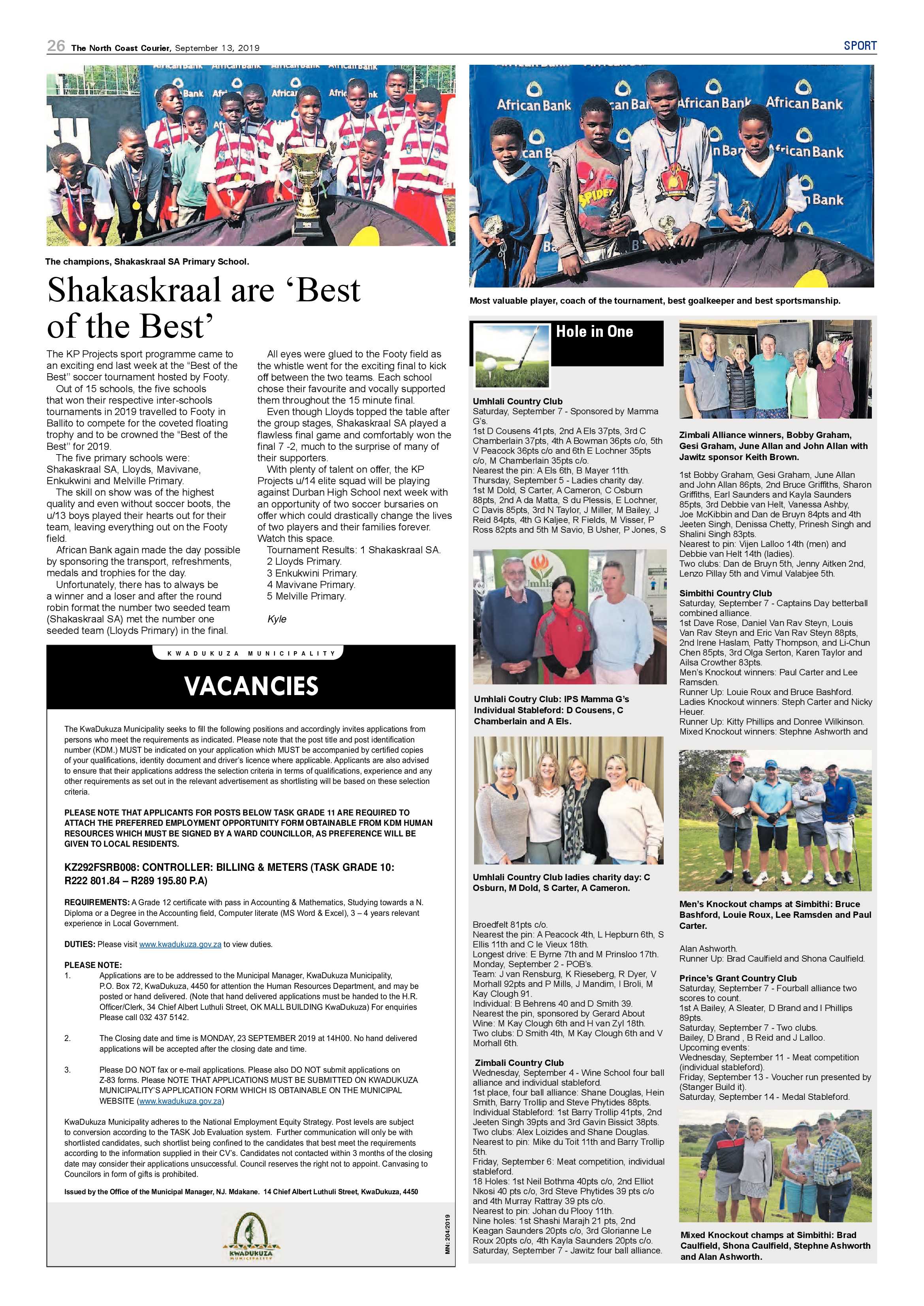 North Coast Courier 13 September 2019 page 26