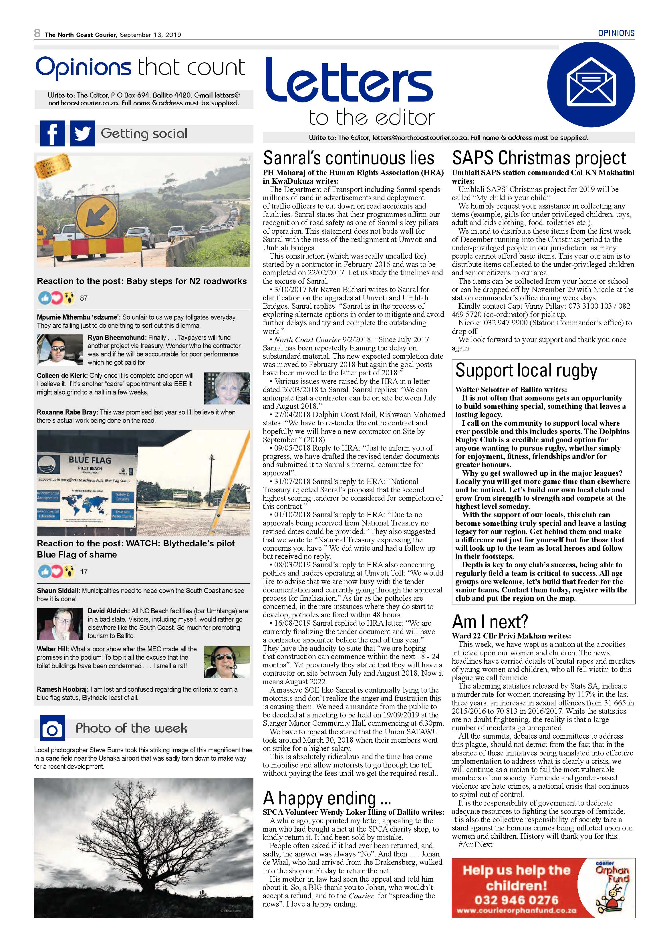 North Coast Courier 13 September 2019 page 8