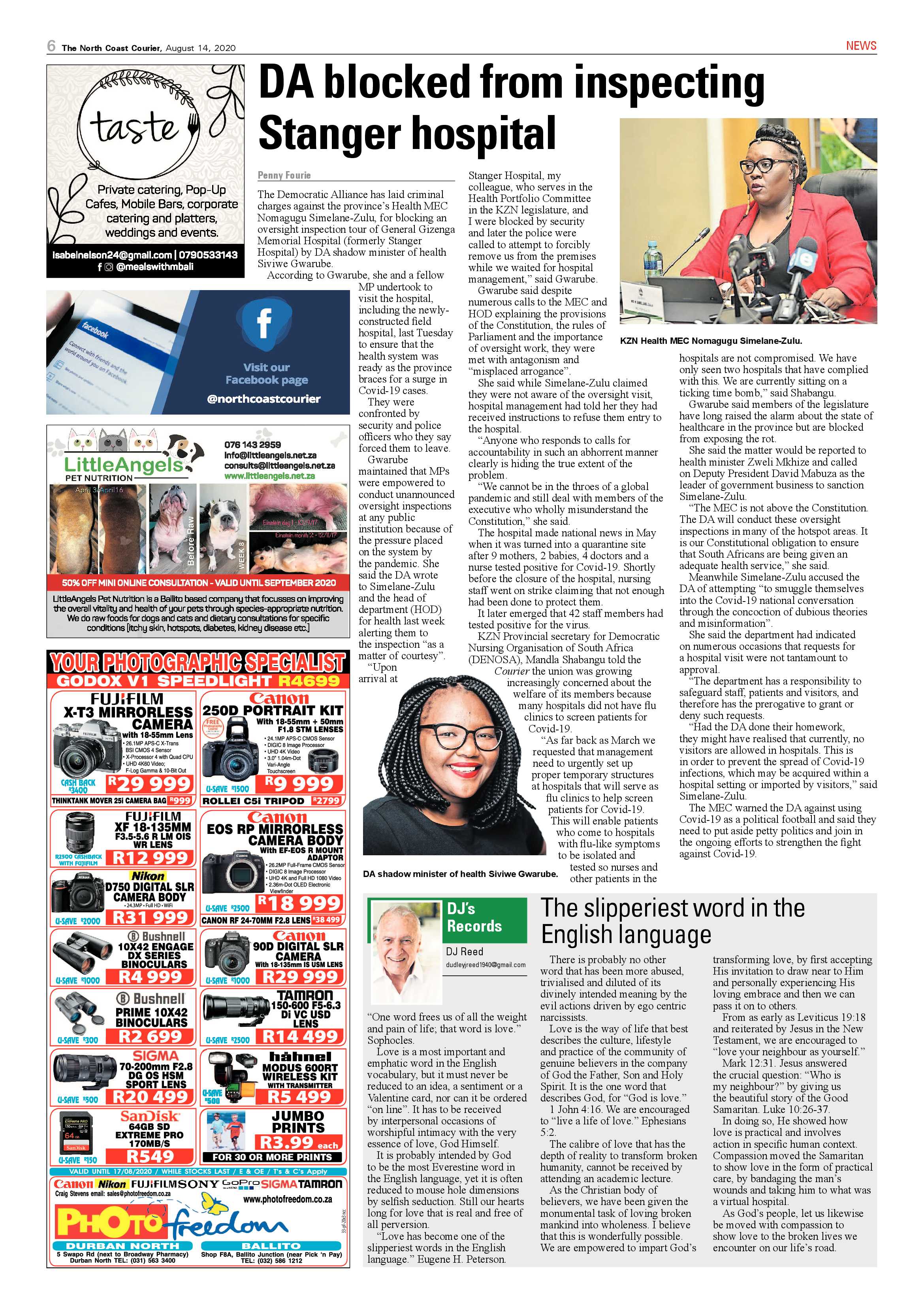 North Coast Courier 14 August 2020 page 6