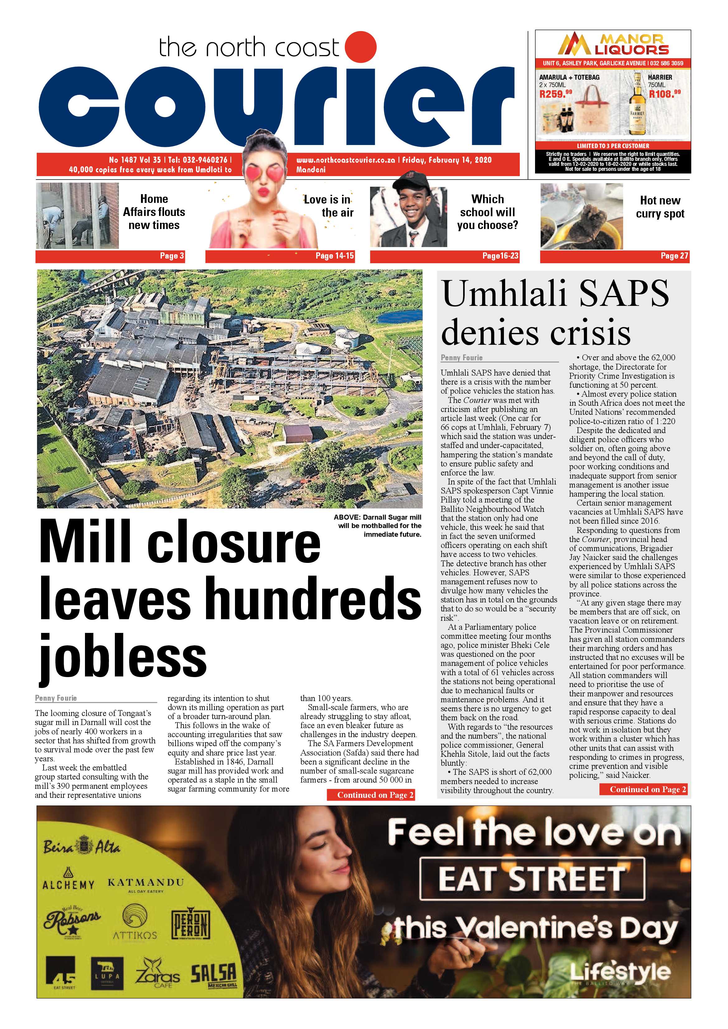 North Coast Courier 14 February 2020 page 1