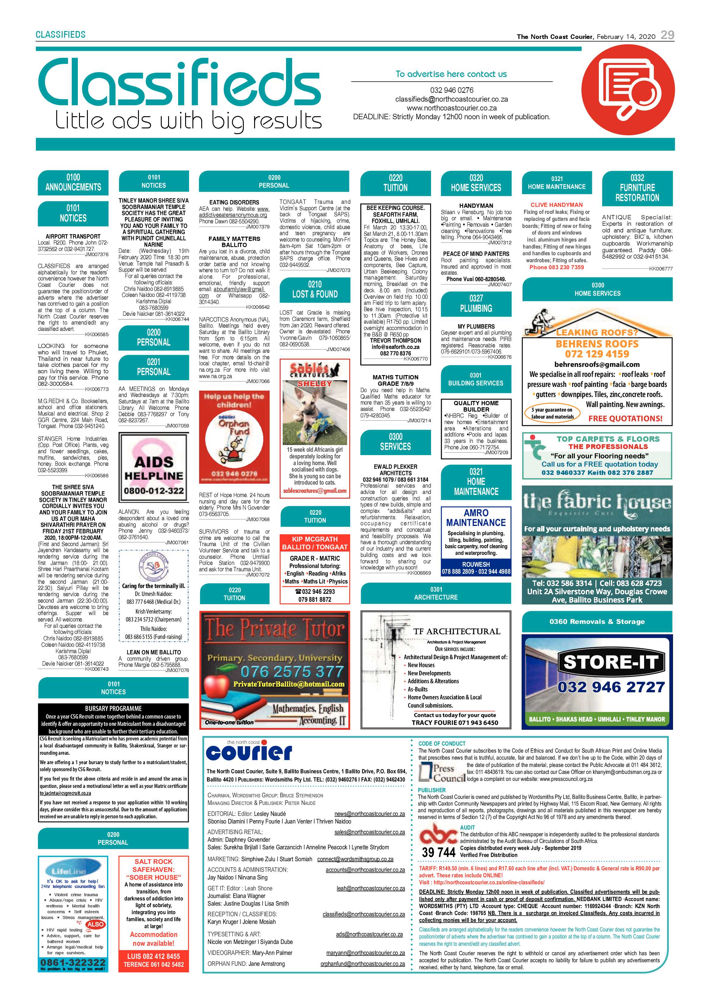 North Coast Courier 14 February 2020 page 29