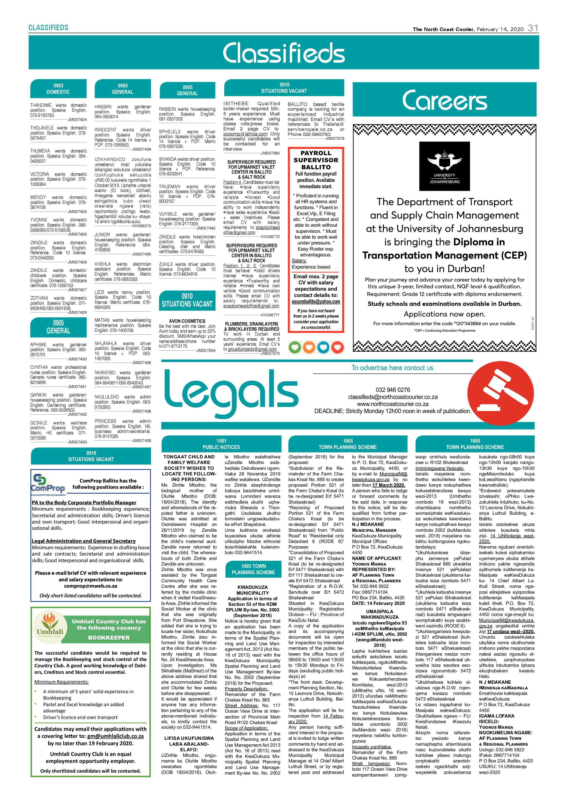 North Coast Courier 14 February 2020 page 31