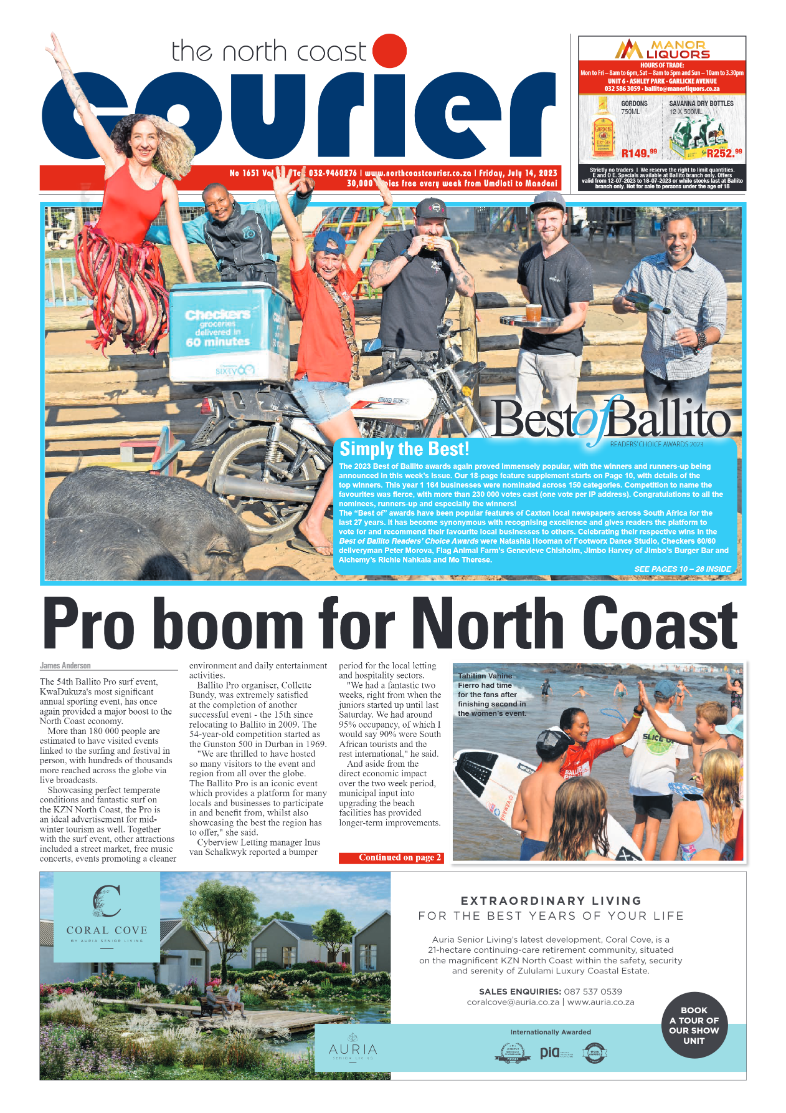 North Coast Courier 14 July 2023 page 1