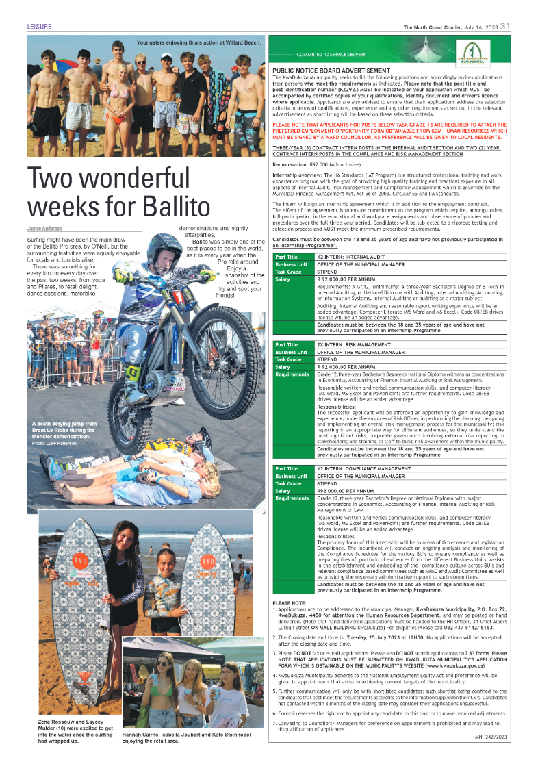 North Coast Courier 14 July 2023 page 31