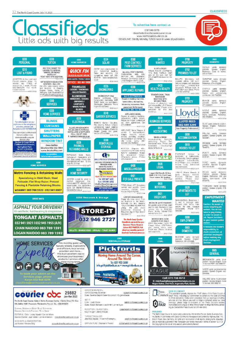 North Coast Courier 14 July 2023 page 32