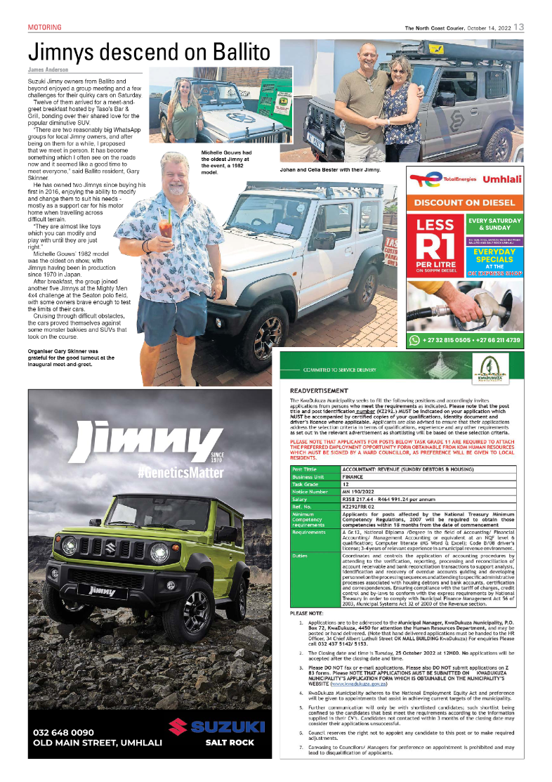 North Coast Courier 14 October 2022 page 13