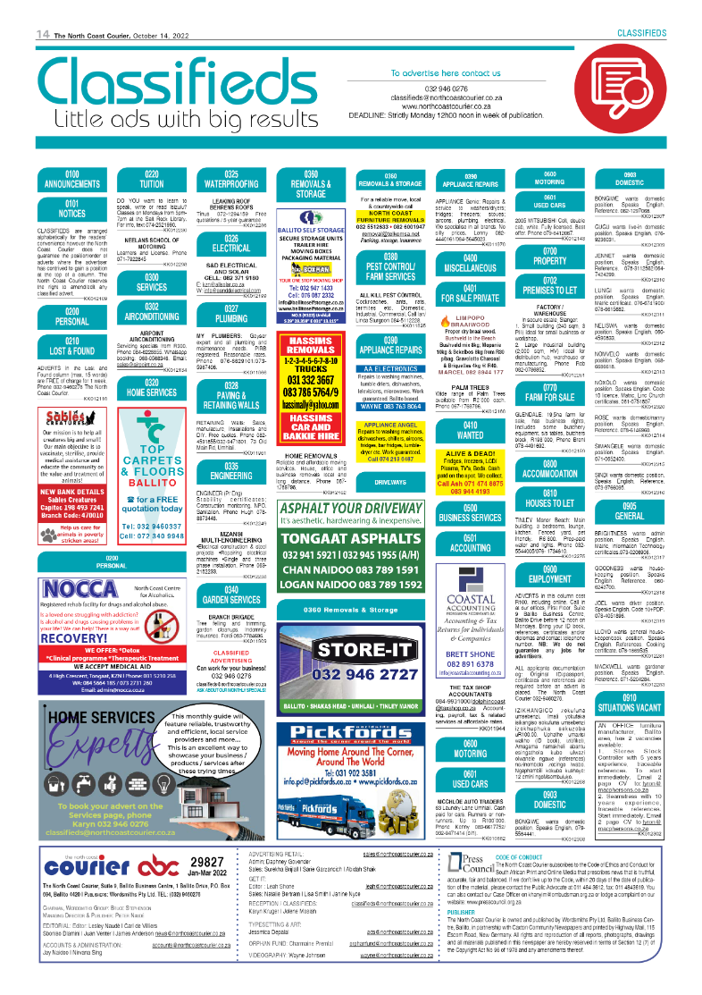 North Coast Courier 14 October 2022 page 14
