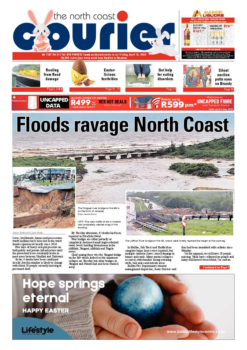 North Coast Courier 15 April 2022 page 1